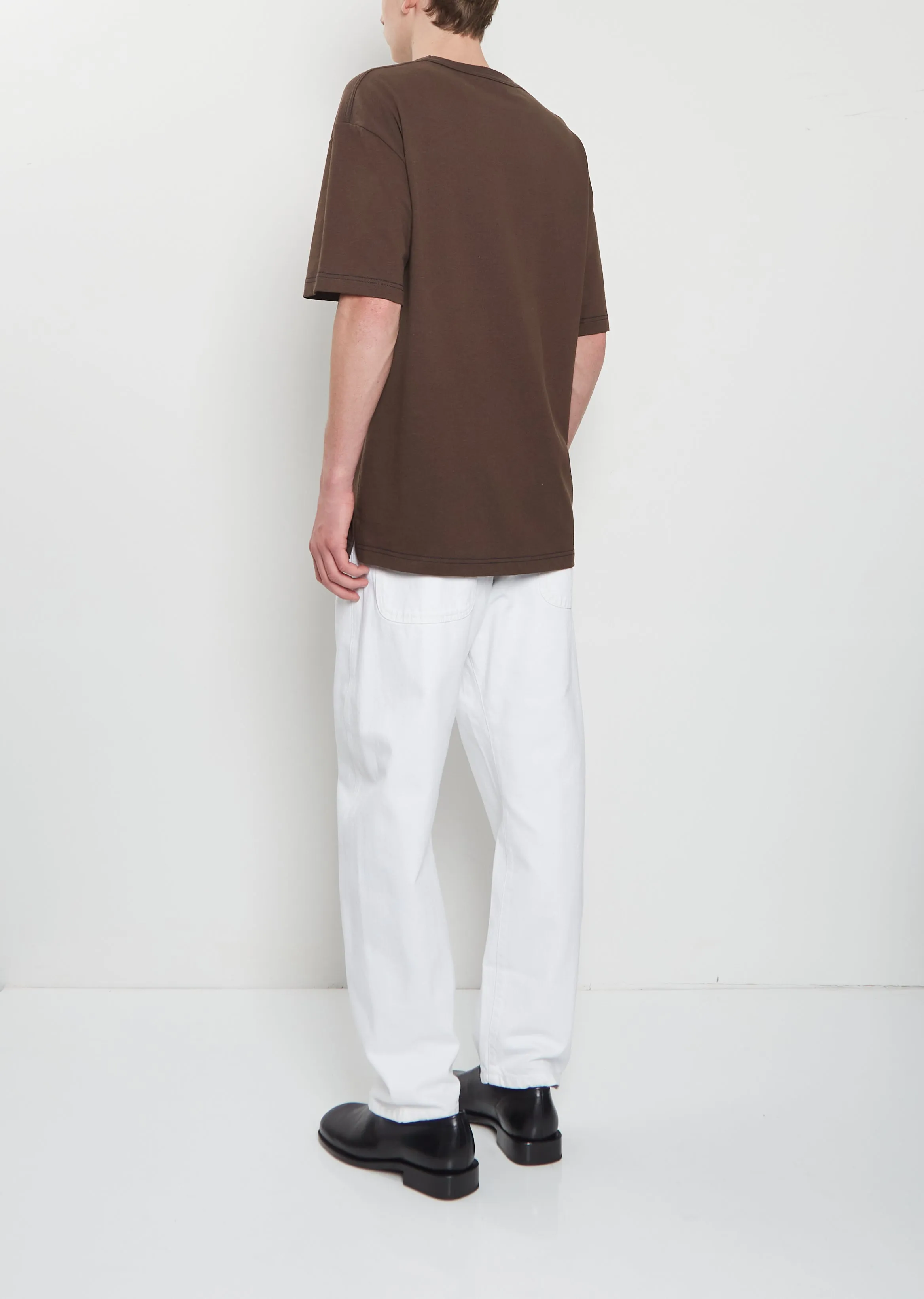 Boxy Cotton Linen T-Shirt — Ristretto sold by La Garconne product image thumbnail 3