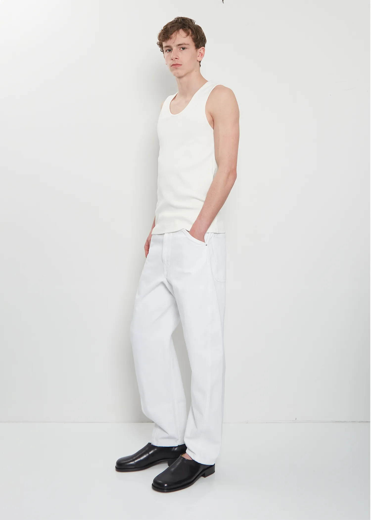Rib Cotton Linen Tank Top — Milk sold by La Garconne product image thumbnail 4