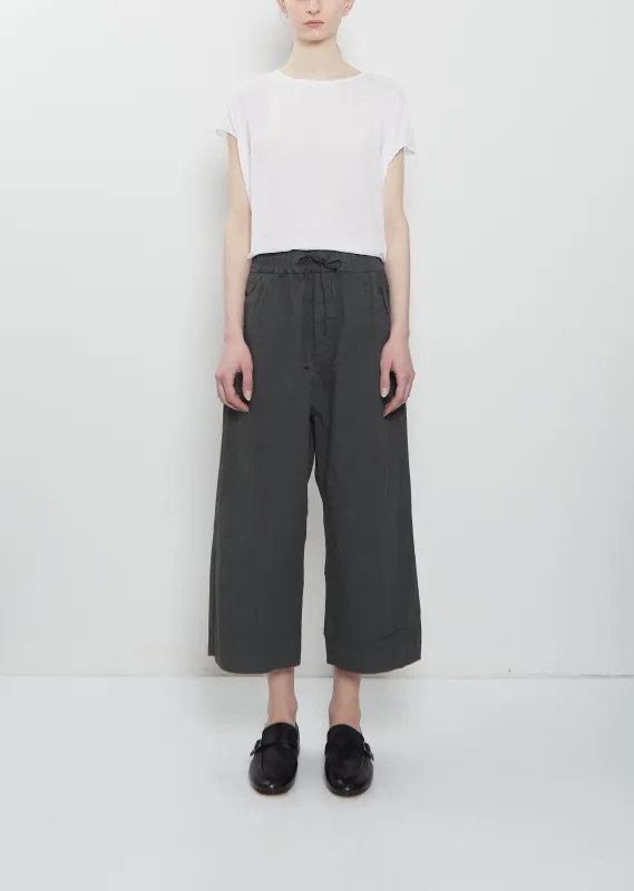 Compact Cotton Wide & Short Trousers — Thyme made by Album di Famiglia