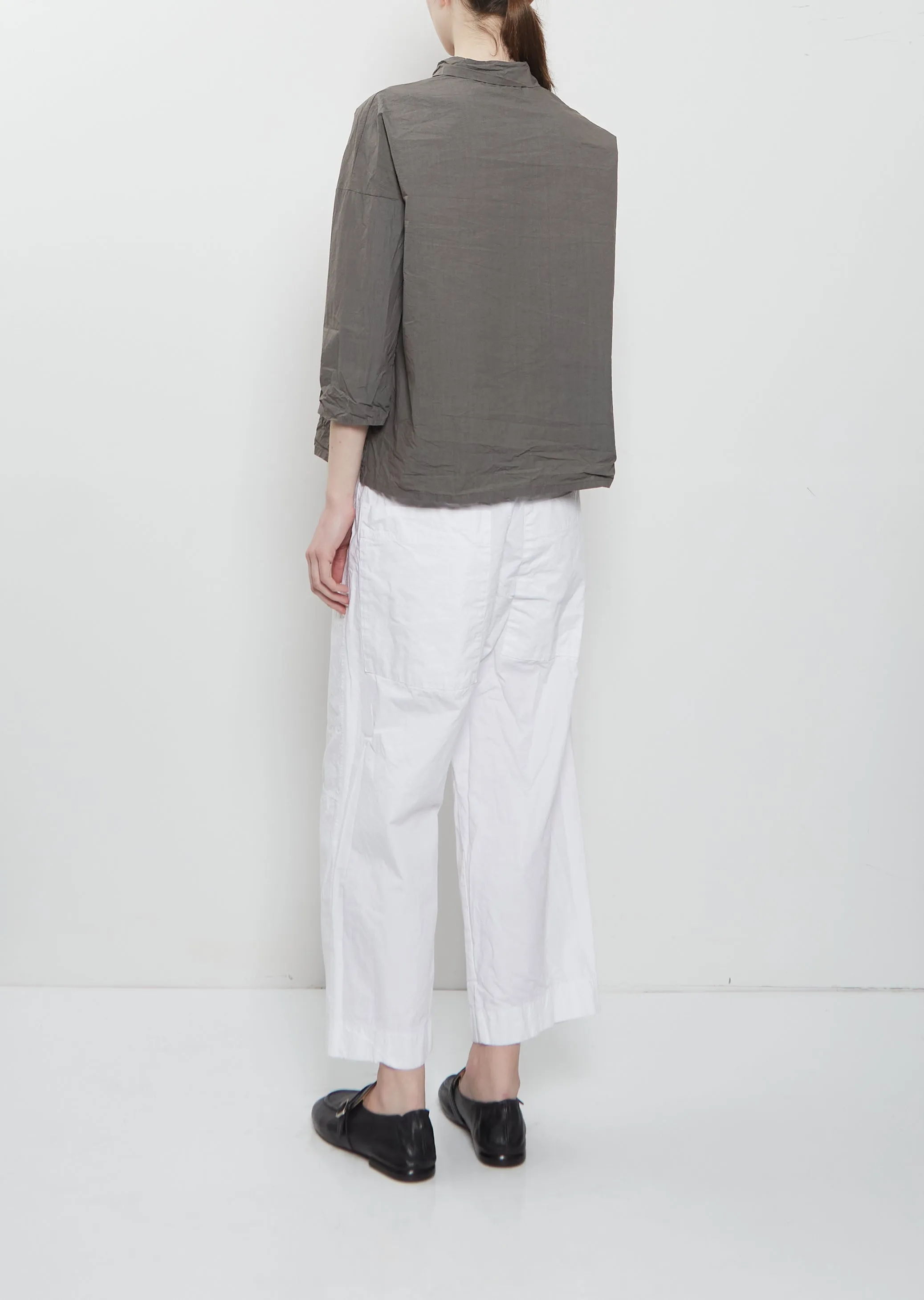 Ultra Light Canvas Short Collar Shirt — Anthracite sold by La Garconne product image thumbnail 3