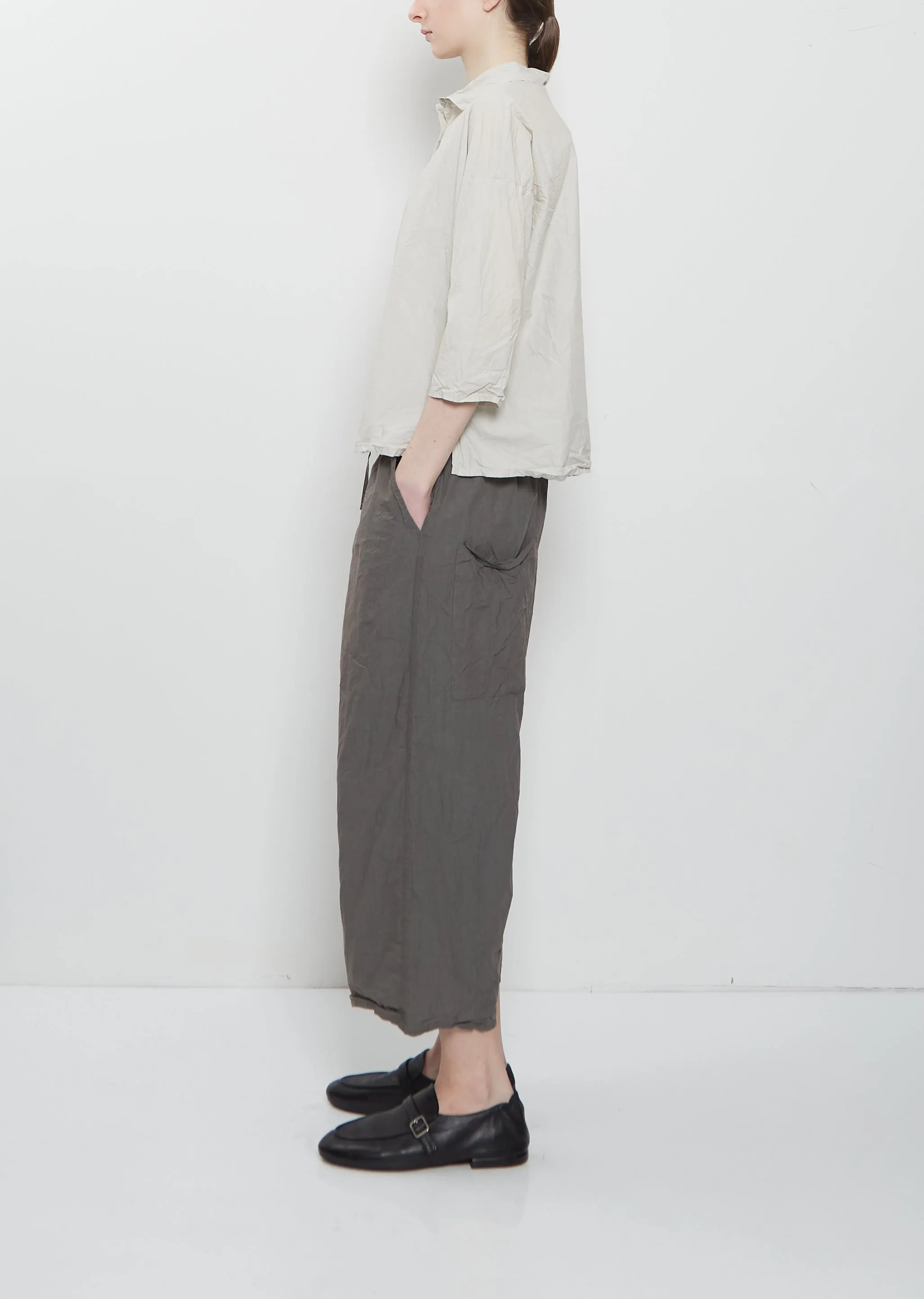 Ultra Light Canvas Short Collar Shirt — Pebble sold by La Garconne product image thumbnail 2