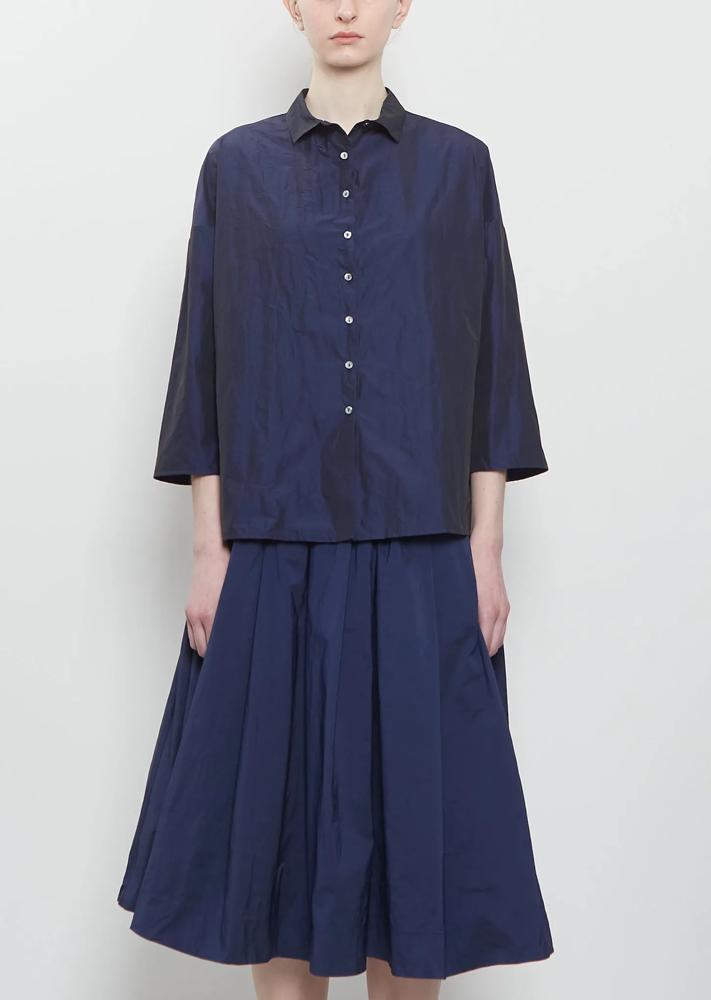 Technical Taffeta Short Collar Shirt sold by La Garconne