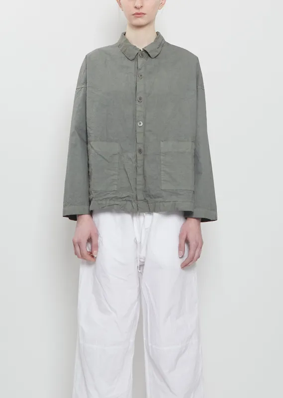 Compact Cotton Overshirt Jacket — Sage made by Album di Famiglia