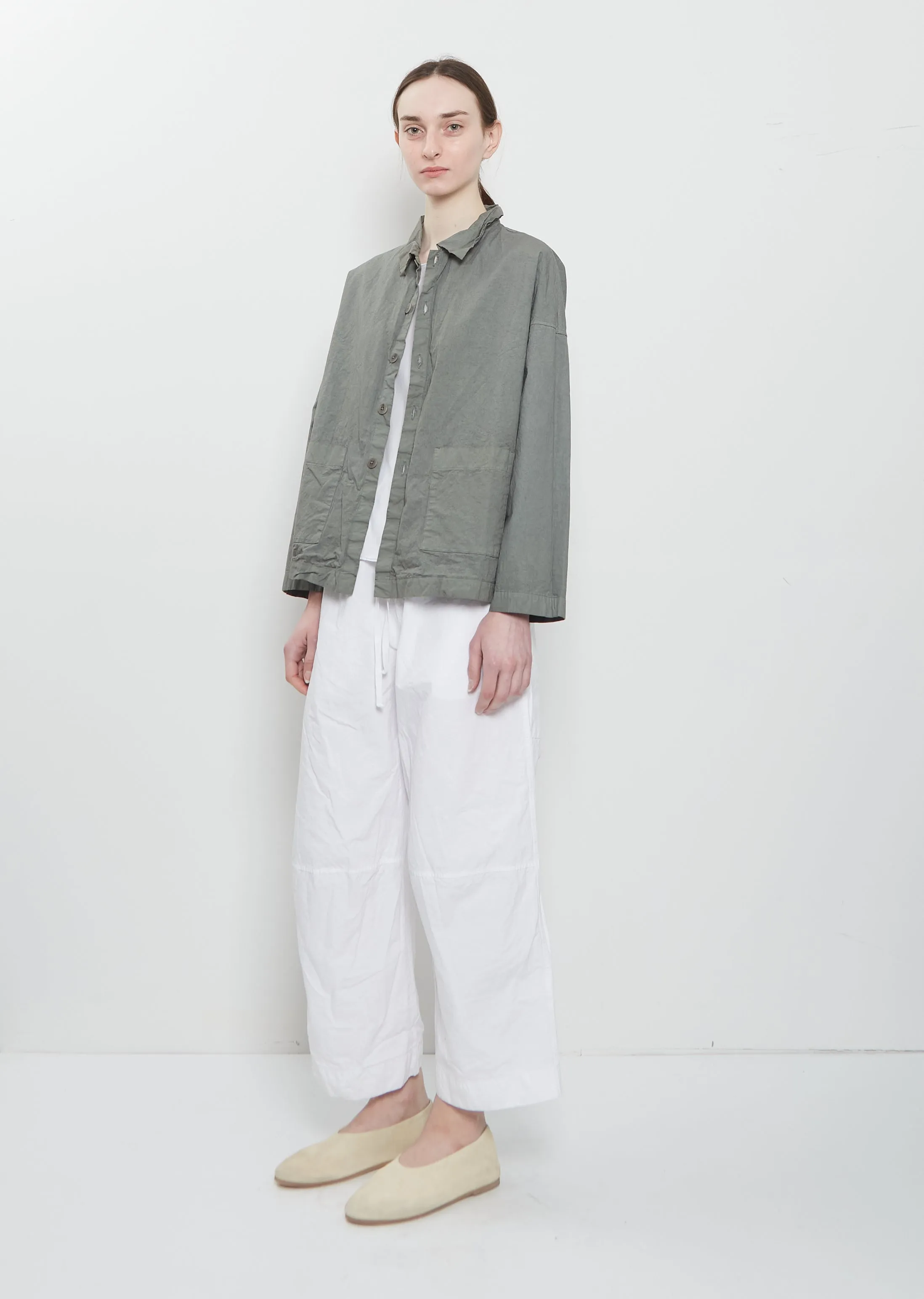Compact Cotton Overshirt Jacket — Sage sold by La Garconne product image thumbnail 4