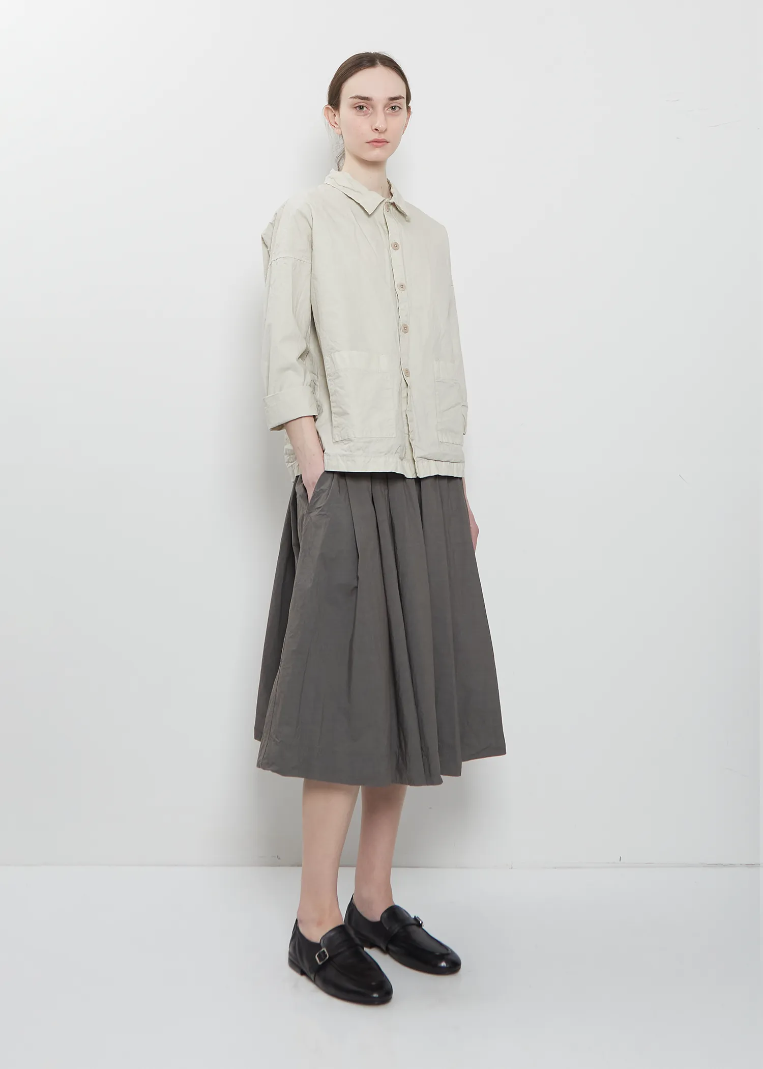 Compact Cotton Overshirt Jacket — Pebble sold by La Garconne product image thumbnail 4