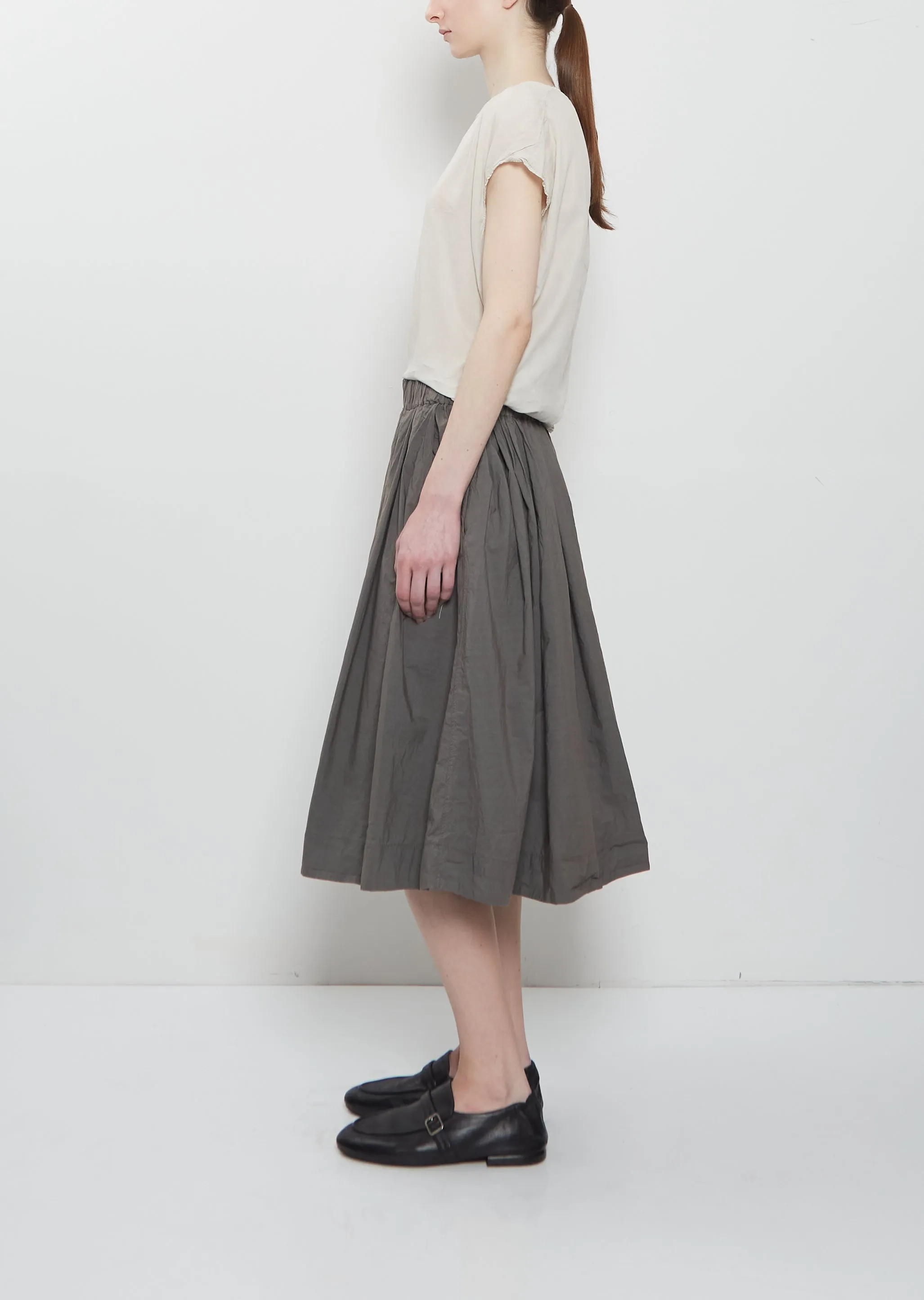 Ultra Light Canvas Pleated Skirt — Anthracite sold by La Garconne product image thumbnail 2