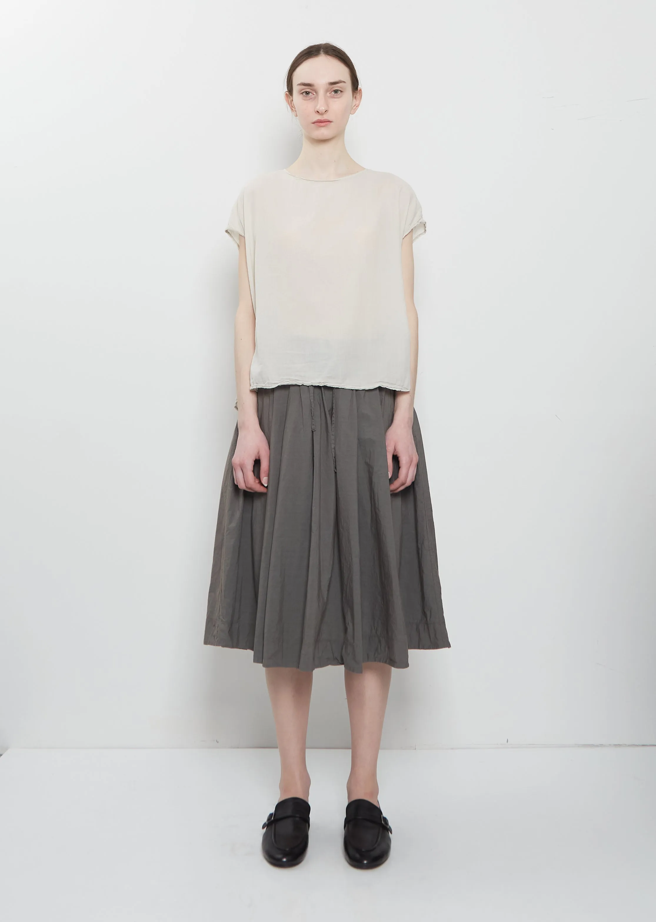 Ultra Light Canvas Pleated Skirt — Anthracite sold by La Garconne product image thumbnail 4