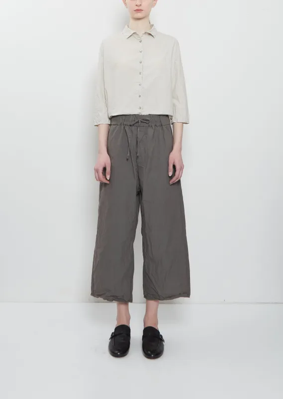 Ultra Light Canvas Wide & Short Trousers — Anthracite made by Album di Famiglia
