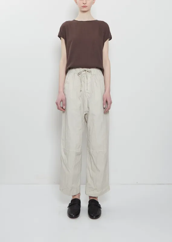 Compact Cotton Wide & Short Knee Pant — Pebble made by Album di Famiglia