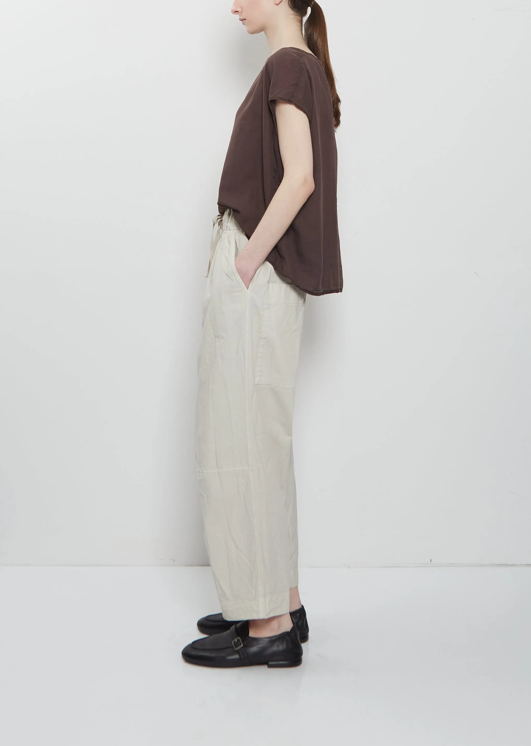 Compact Cotton Wide & Short Knee Pant — Pebble sold by La Garconne product image thumbnail 2