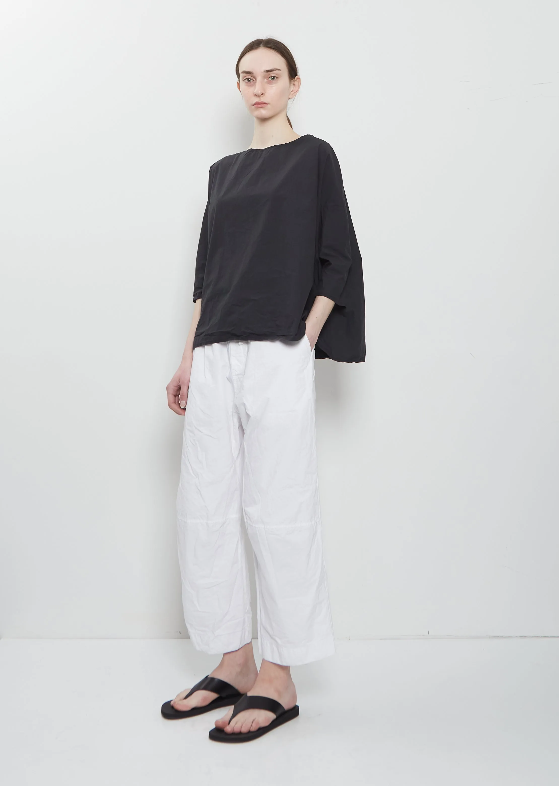 Compact Cotton Wide & Short Knee Pant — White sold by La Garconne product image thumbnail 4