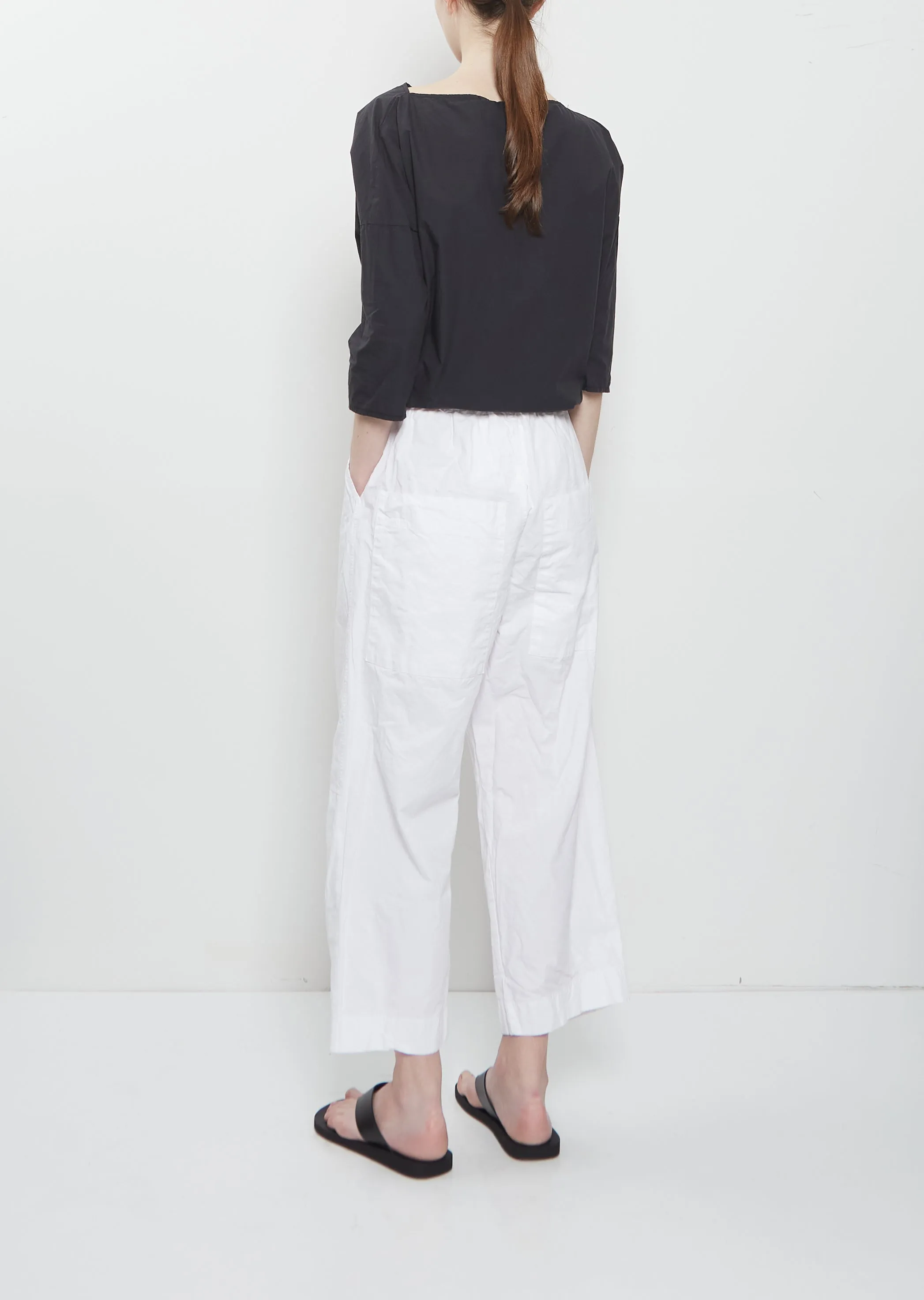 Compact Cotton Wide & Short Knee Pant — White sold by La Garconne product image thumbnail 3