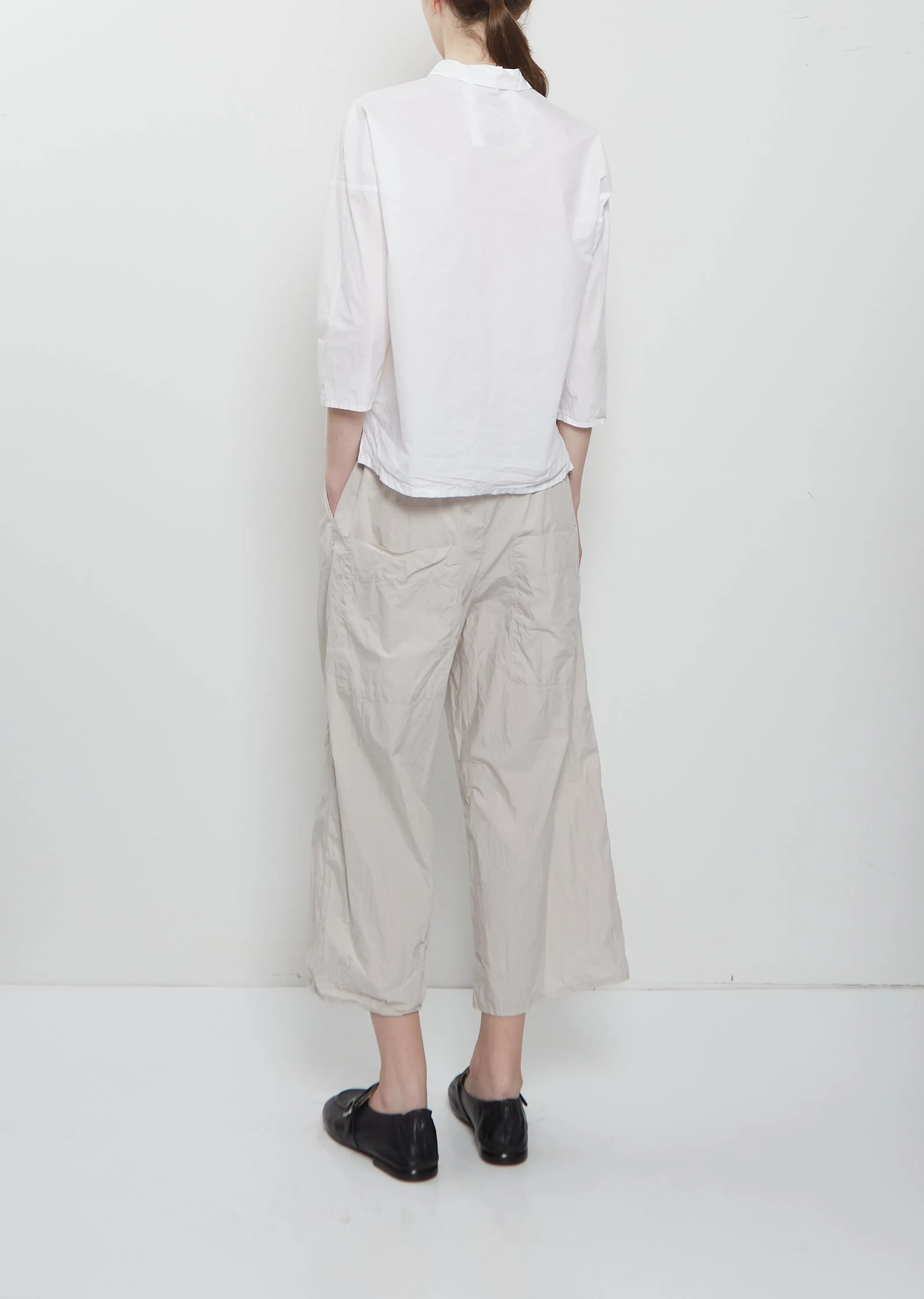 Ultra Light Canvas Short Collar Shirt — White sold by La Garconne product image thumbnail 3