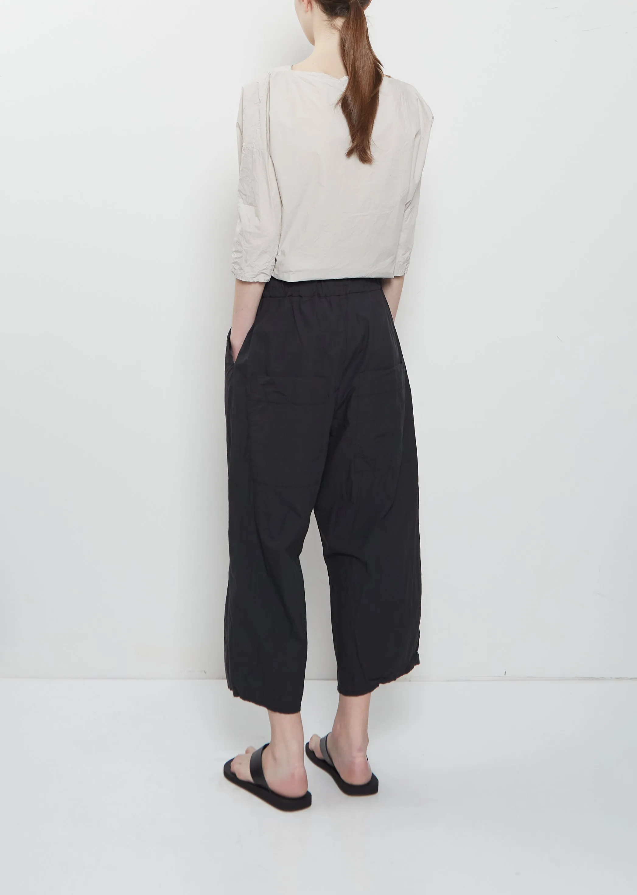 Ultra Light Canvas Wide & Short Trousers — Black sold by La Garconne product image thumbnail 3