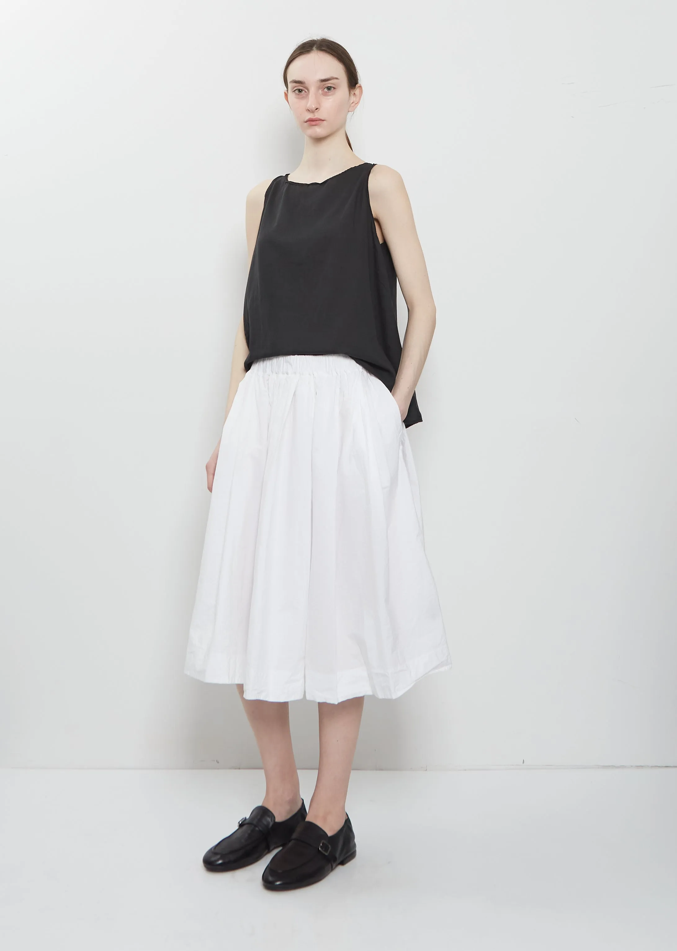 Ultra Light Canvas Pleated Skirt — White sold by La Garconne product image thumbnail 4