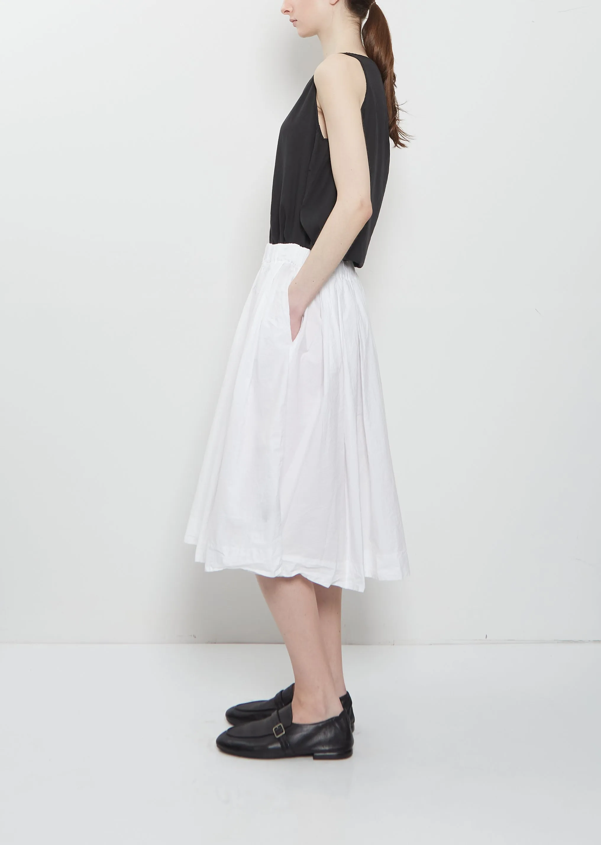 Ultra Light Canvas Pleated Skirt — White sold by La Garconne product image thumbnail 2