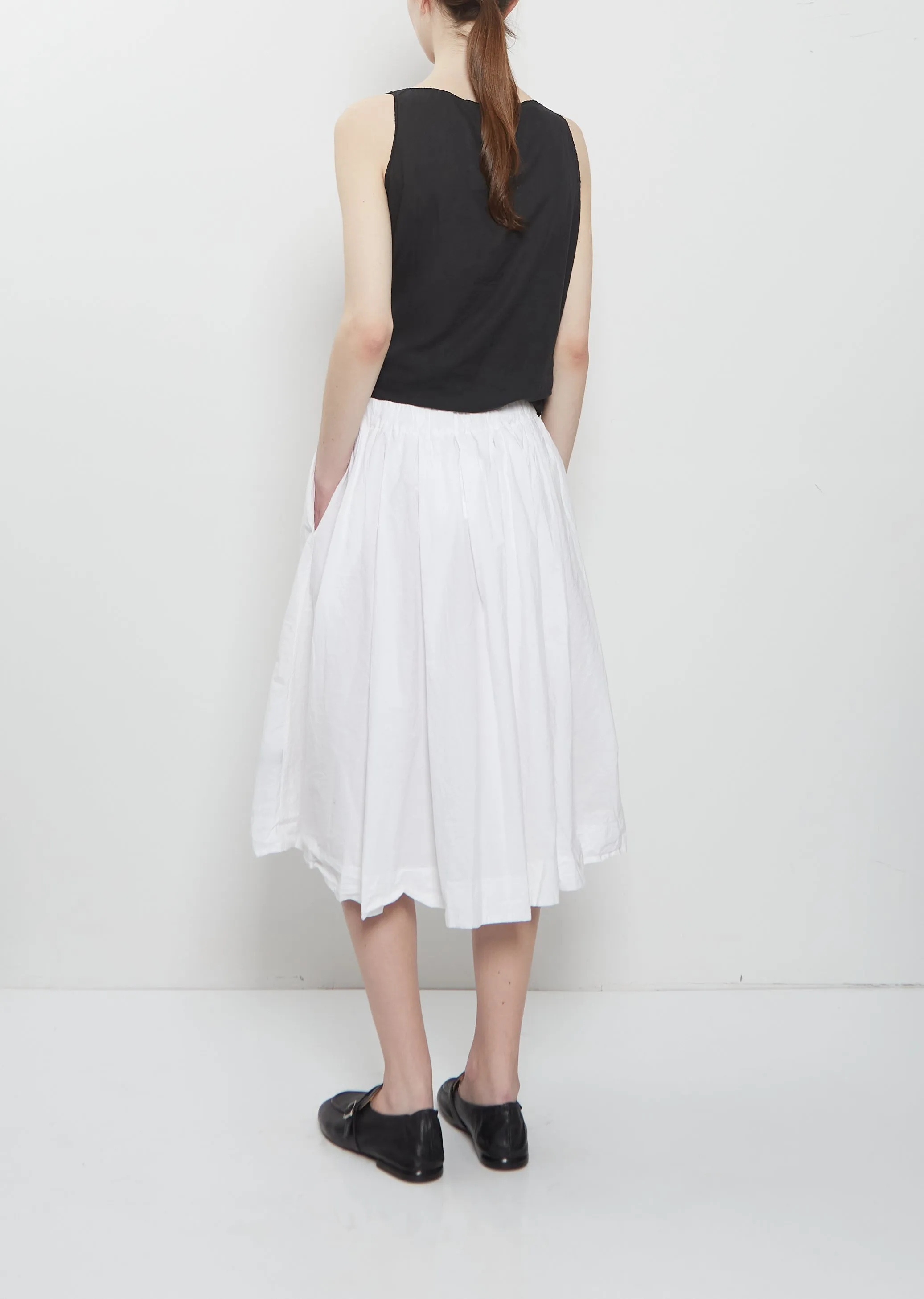 Ultra Light Canvas Pleated Skirt — White sold by La Garconne product image thumbnail 3