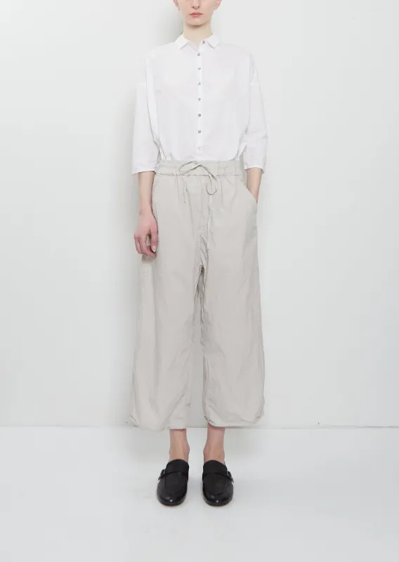 Ultra Light Canvas Wide & Short Trousers — Pebble made by Album di Famiglia