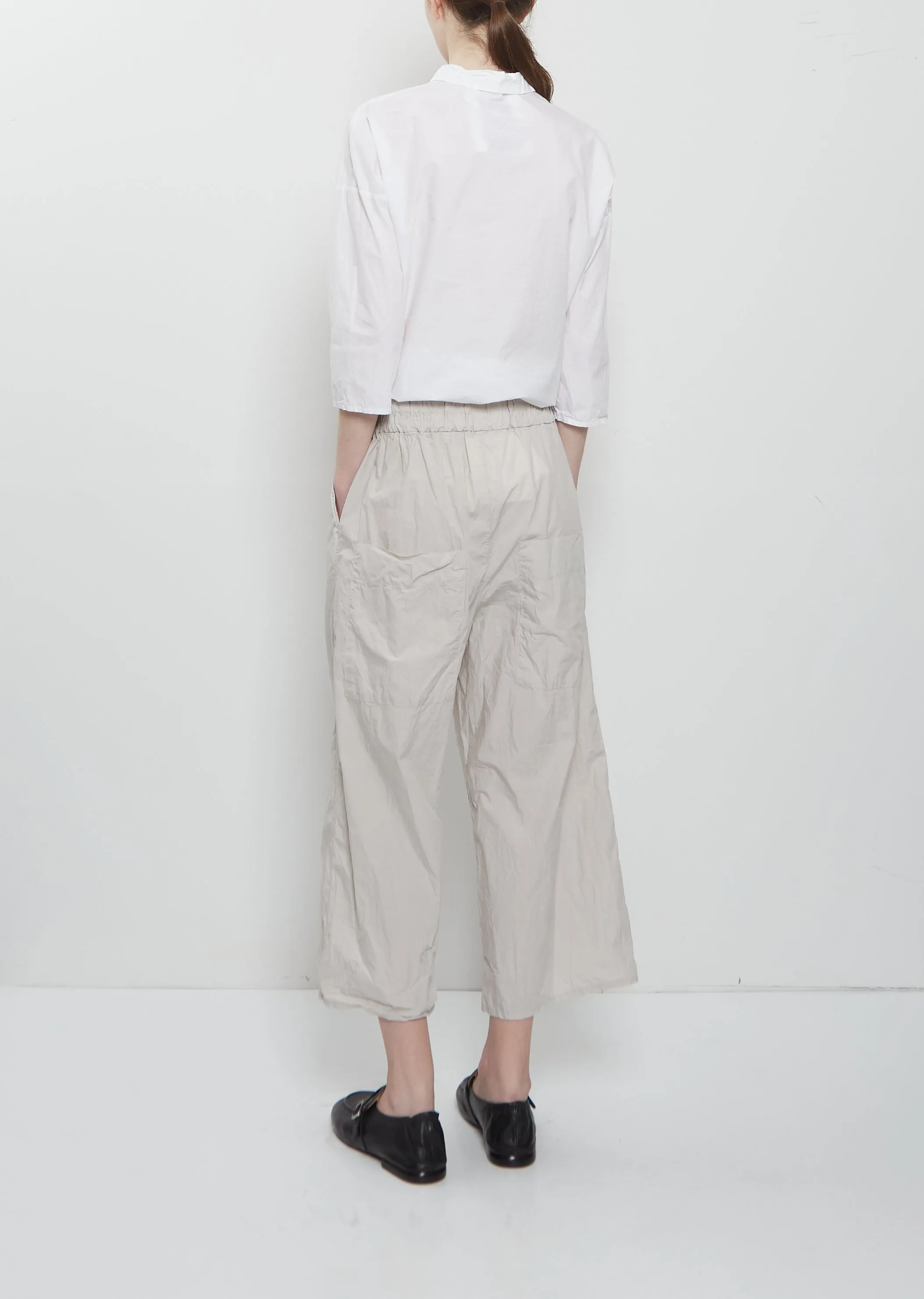 Ultra Light Canvas Wide & Short Trousers — Pebble sold by La Garconne product image thumbnail 3
