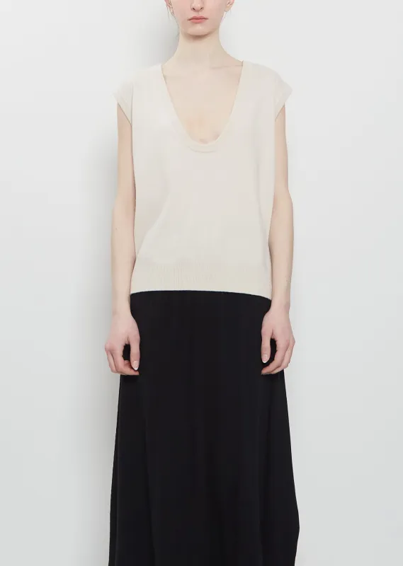 n°423 Lord Stretch Cashmere Top — Bone sold by La Garconne