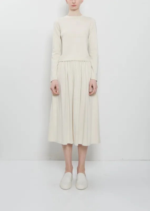 n°403 Mary Xtra Short Cashmere Cotton Skirt — Bone made by extreme cashmere