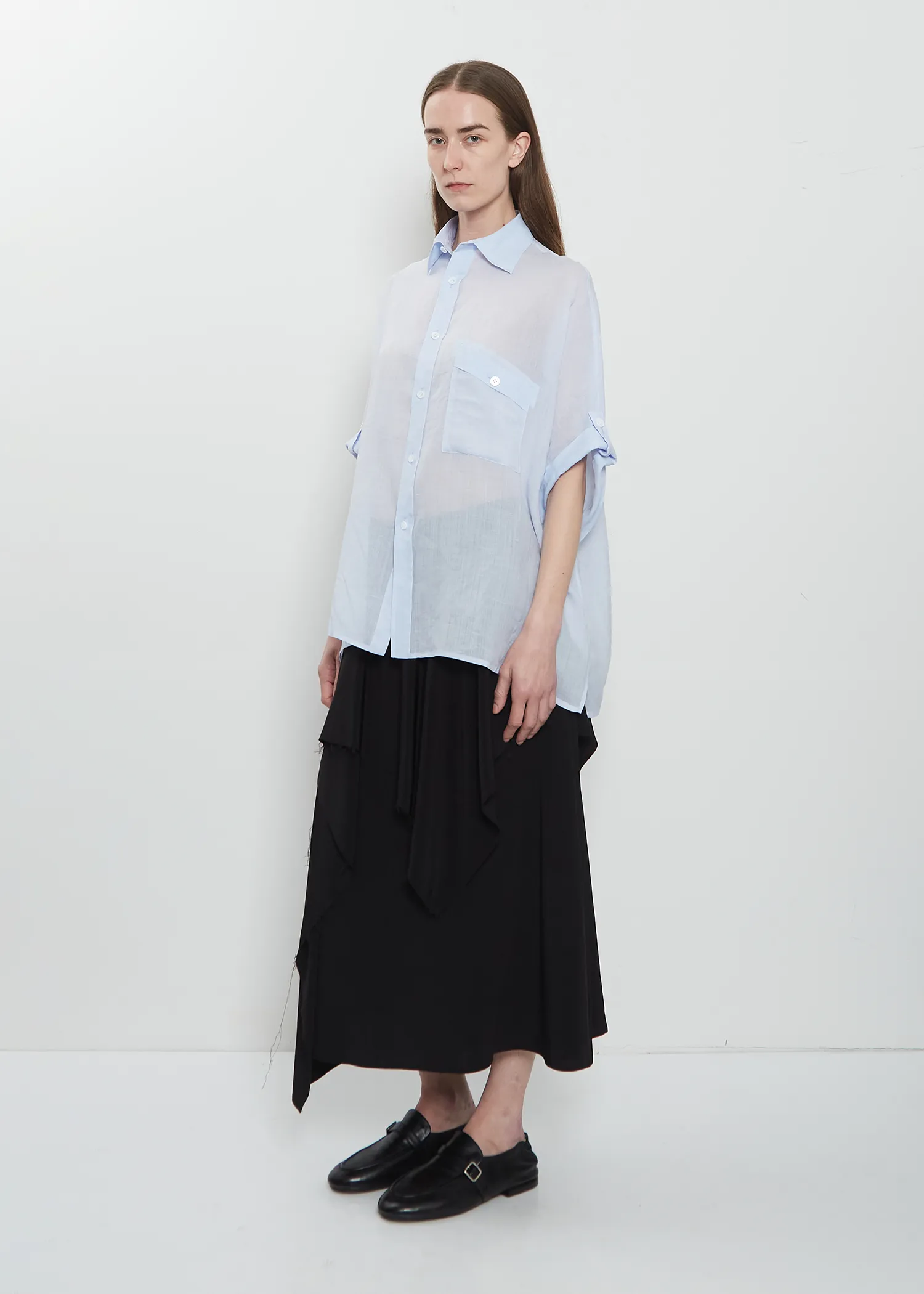 Drape Detail Crepe Skirt sold by La Garconne product image thumbnail 4