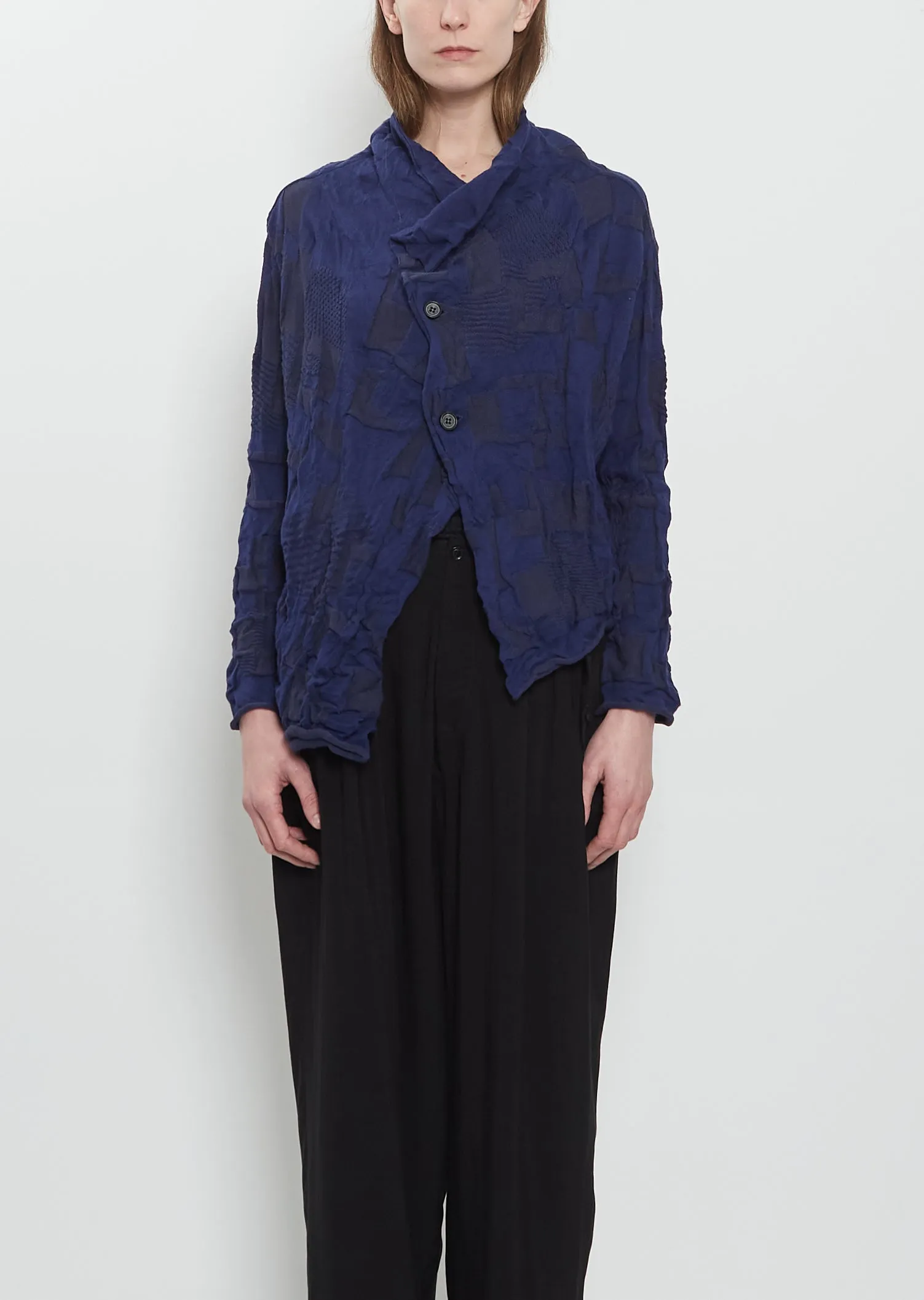 Off Neck Cotton Knit Cardigan sold by La Garconne