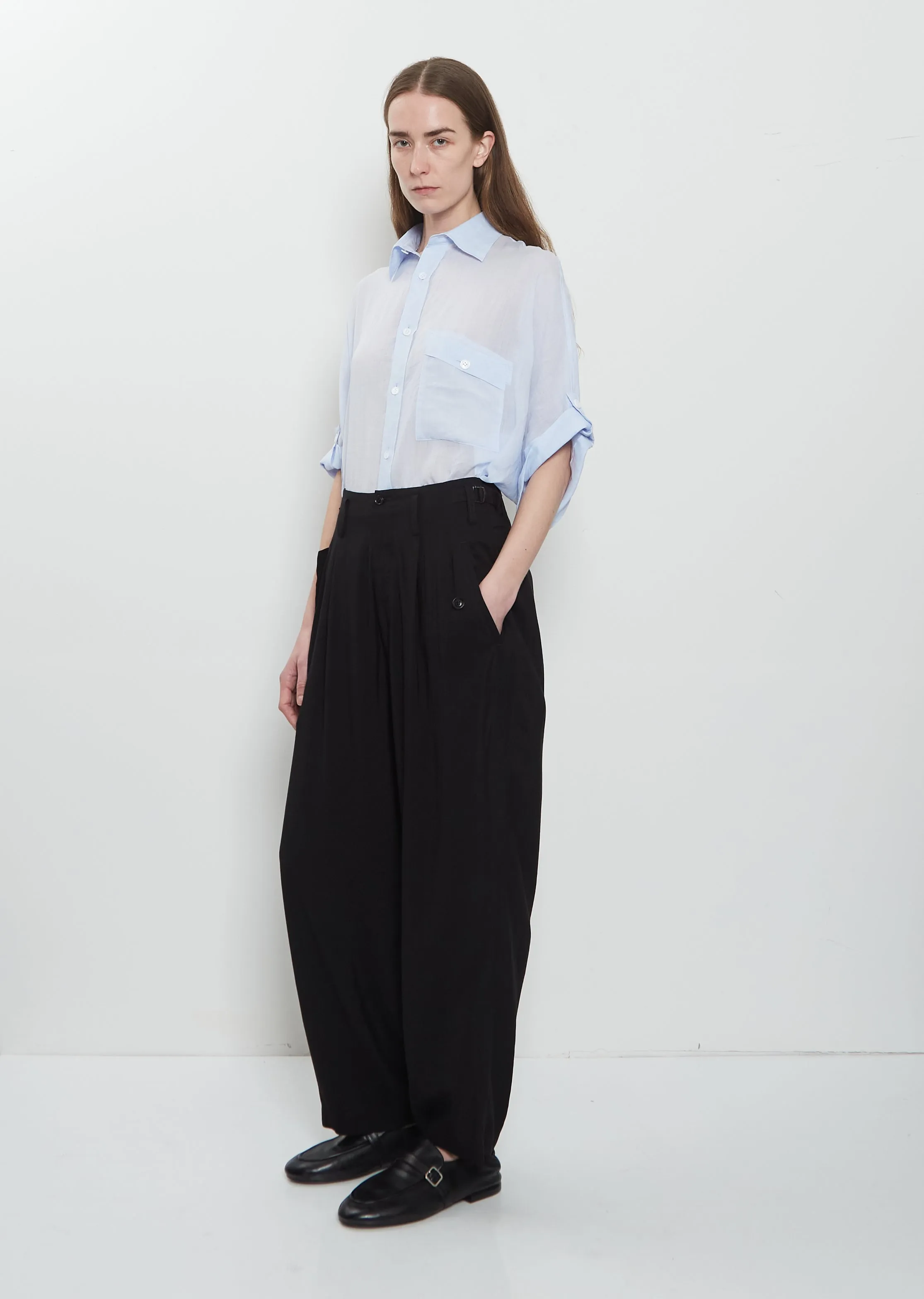 Pleats Wide Twill Pant sold by La Garconne product image thumbnail 4
