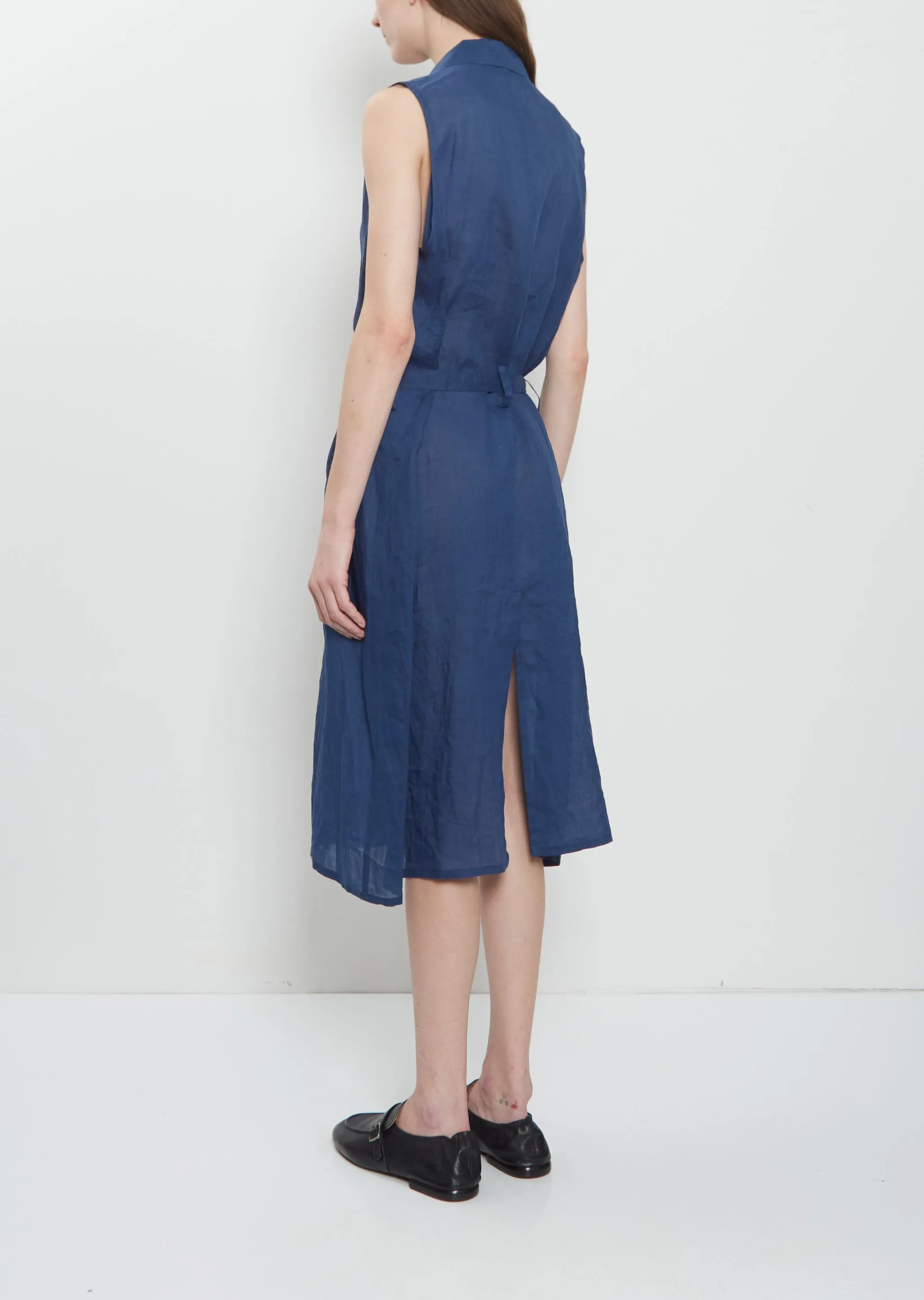 Linen Sleeveless Belt Dress sold by La Garconne product image thumbnail 3