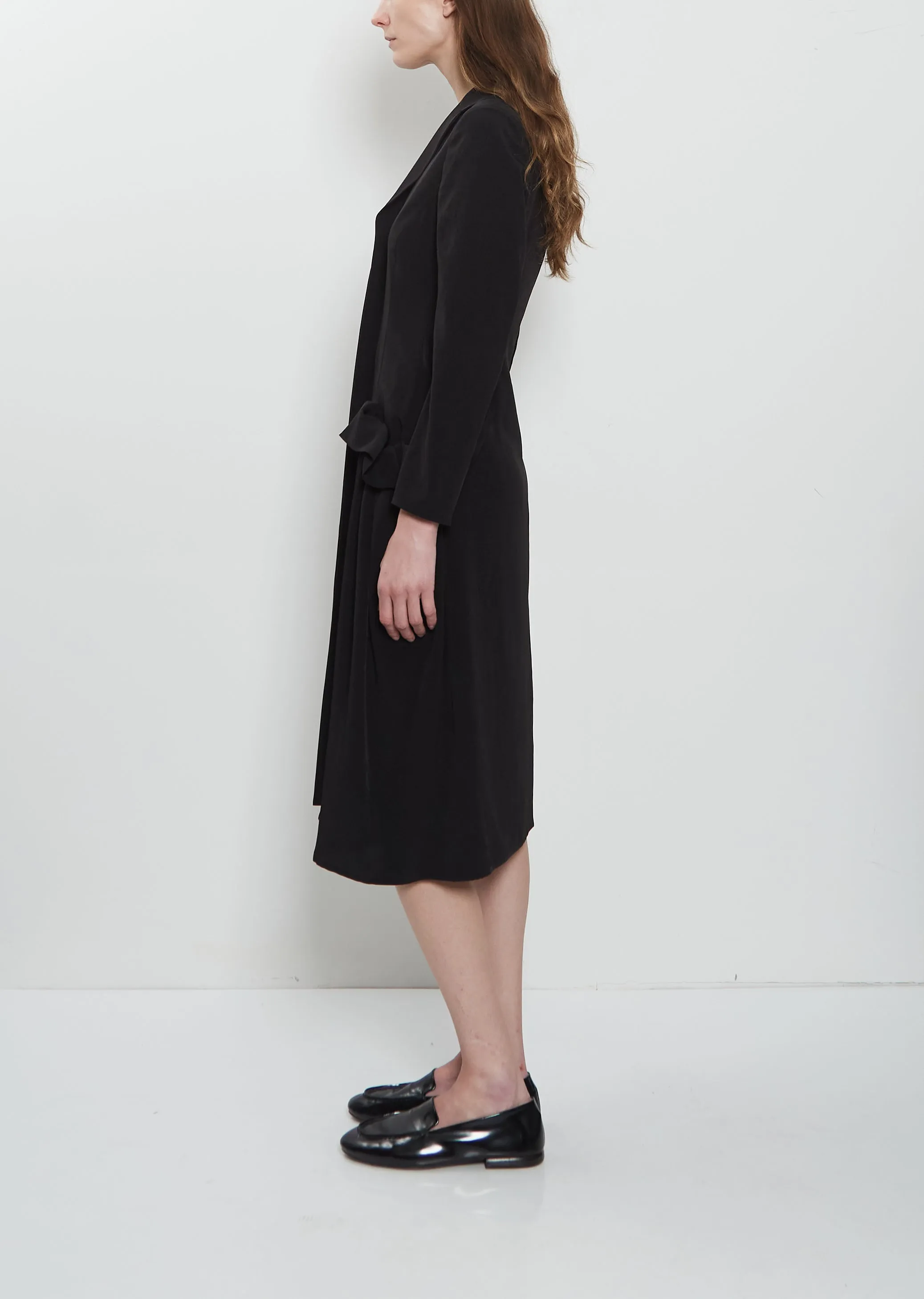 Side Gather Detail Crepe Zip Dress sold by La Garconne product image thumbnail 2