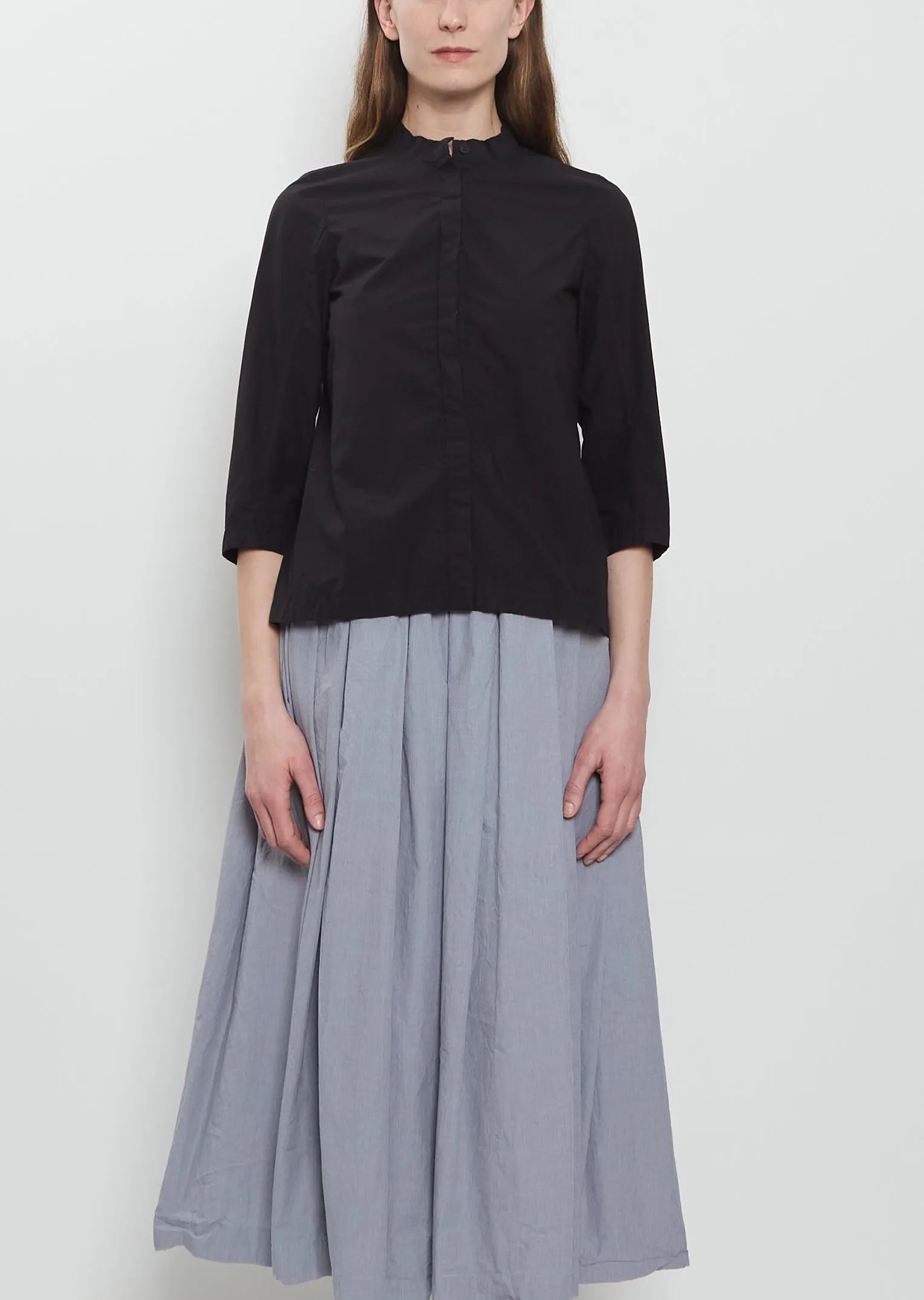 Ada Cotton Tailored Shirt — Black sold by La Garconne