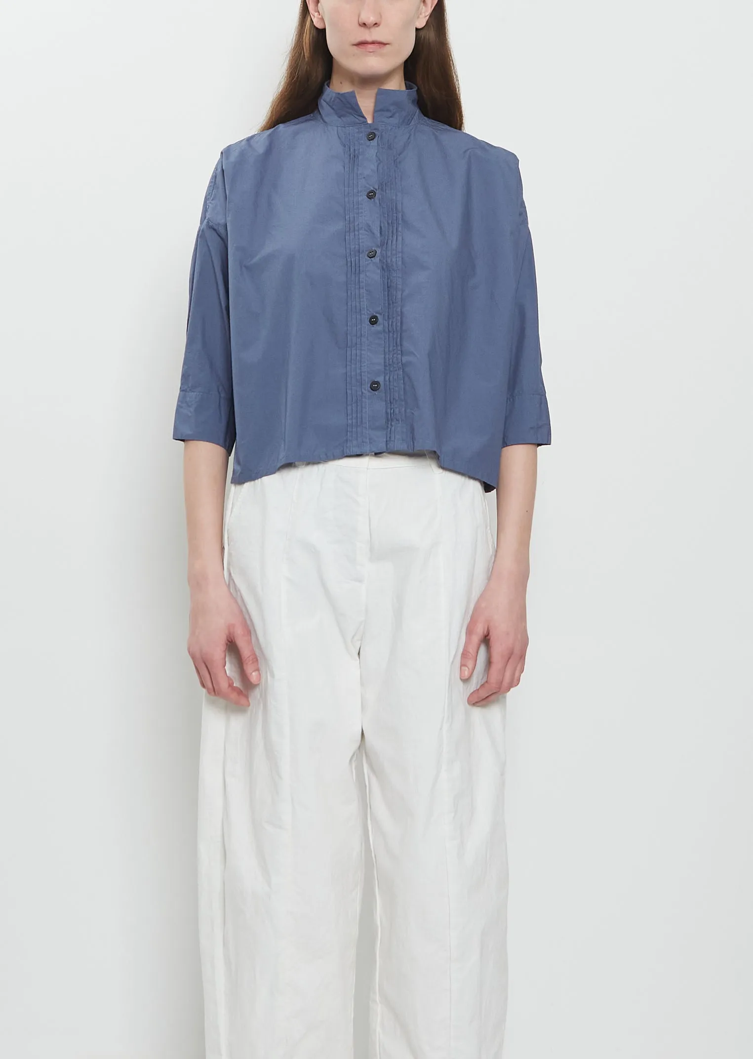 Claudia Cotton Shirt — Blue sold by La Garconne
