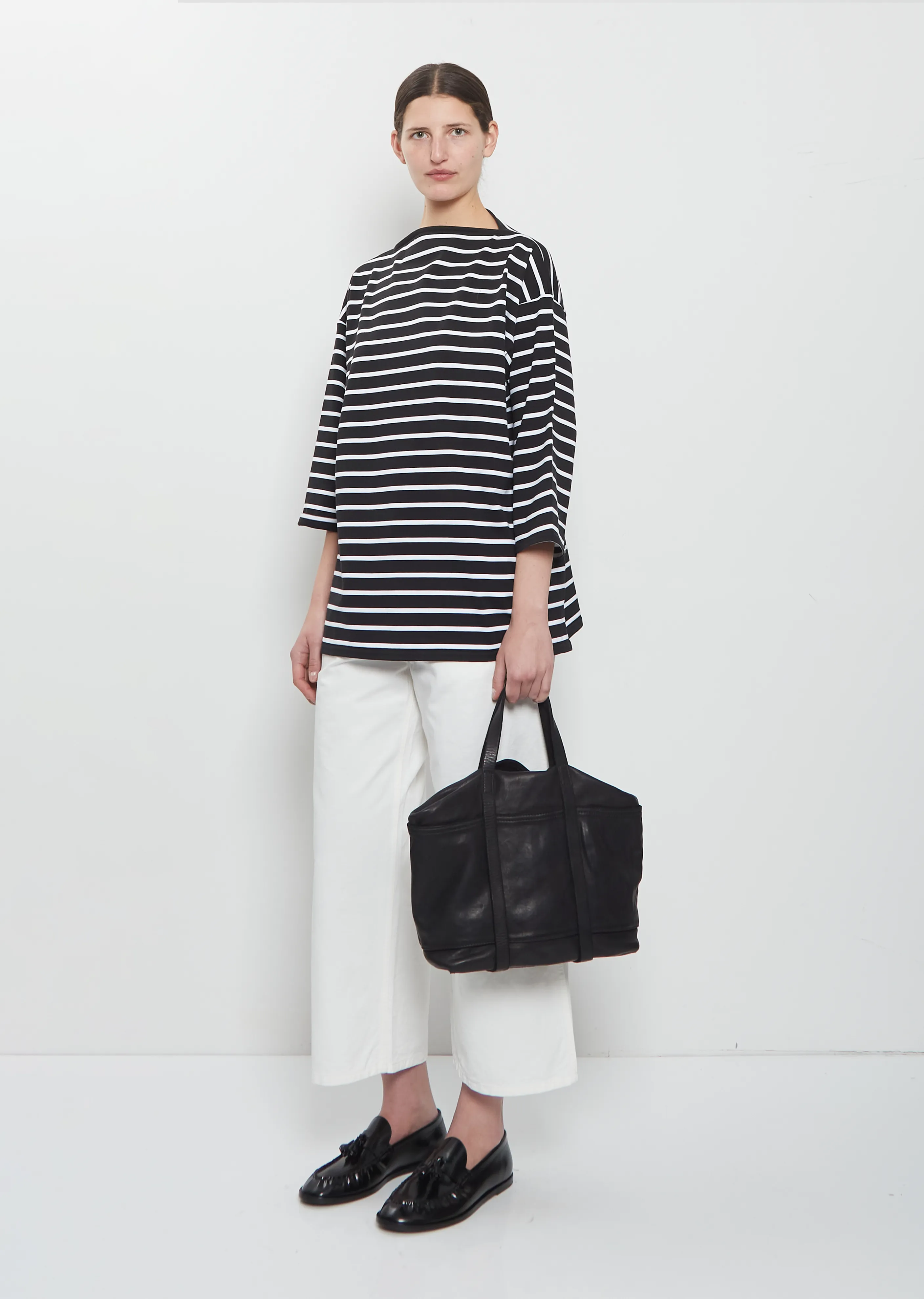 Leather Tote Bag, Small — Black sold by La Garconne product image thumbnail 3