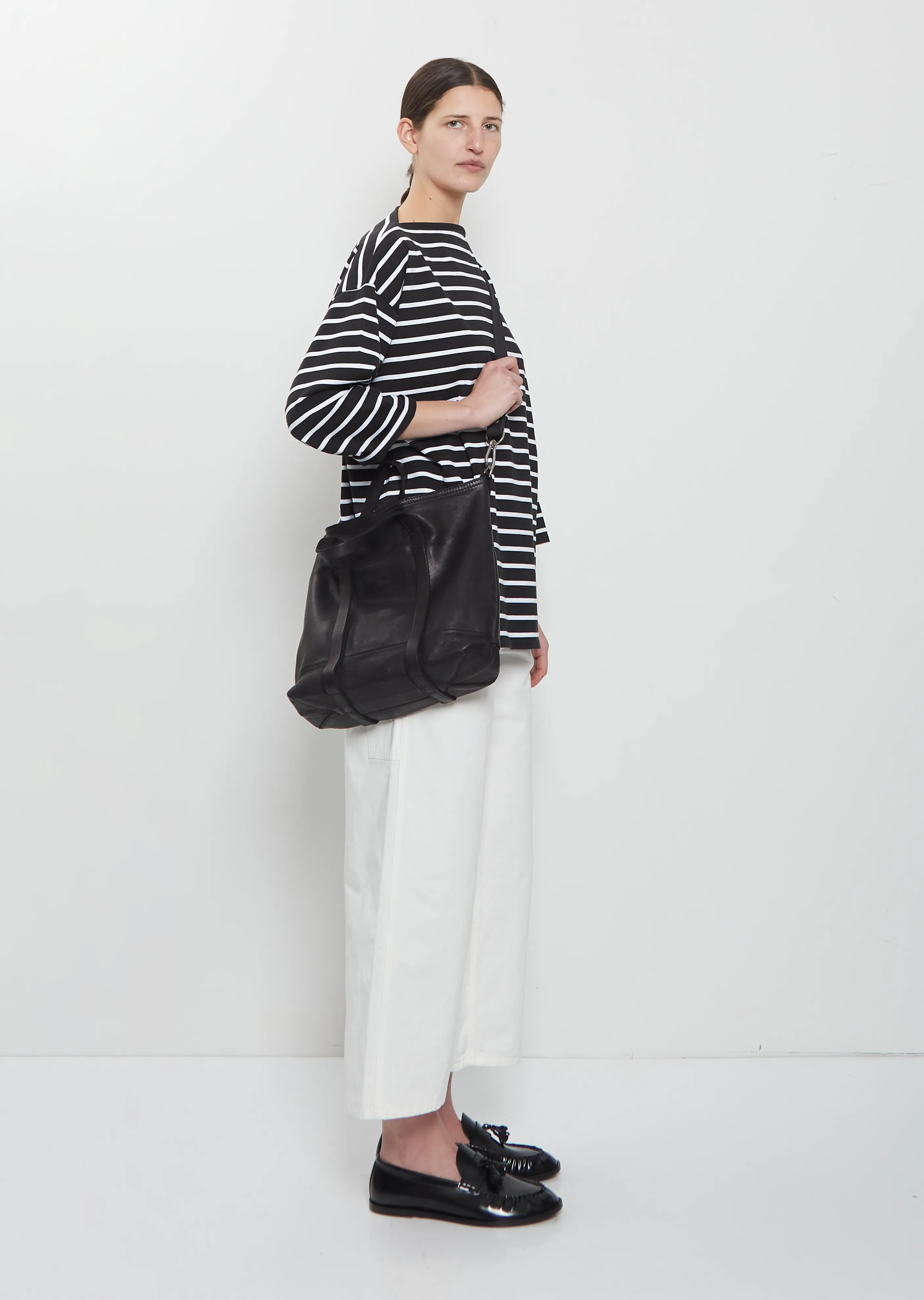 Leather Tote Bag, Small — Black sold by La Garconne product image thumbnail 4