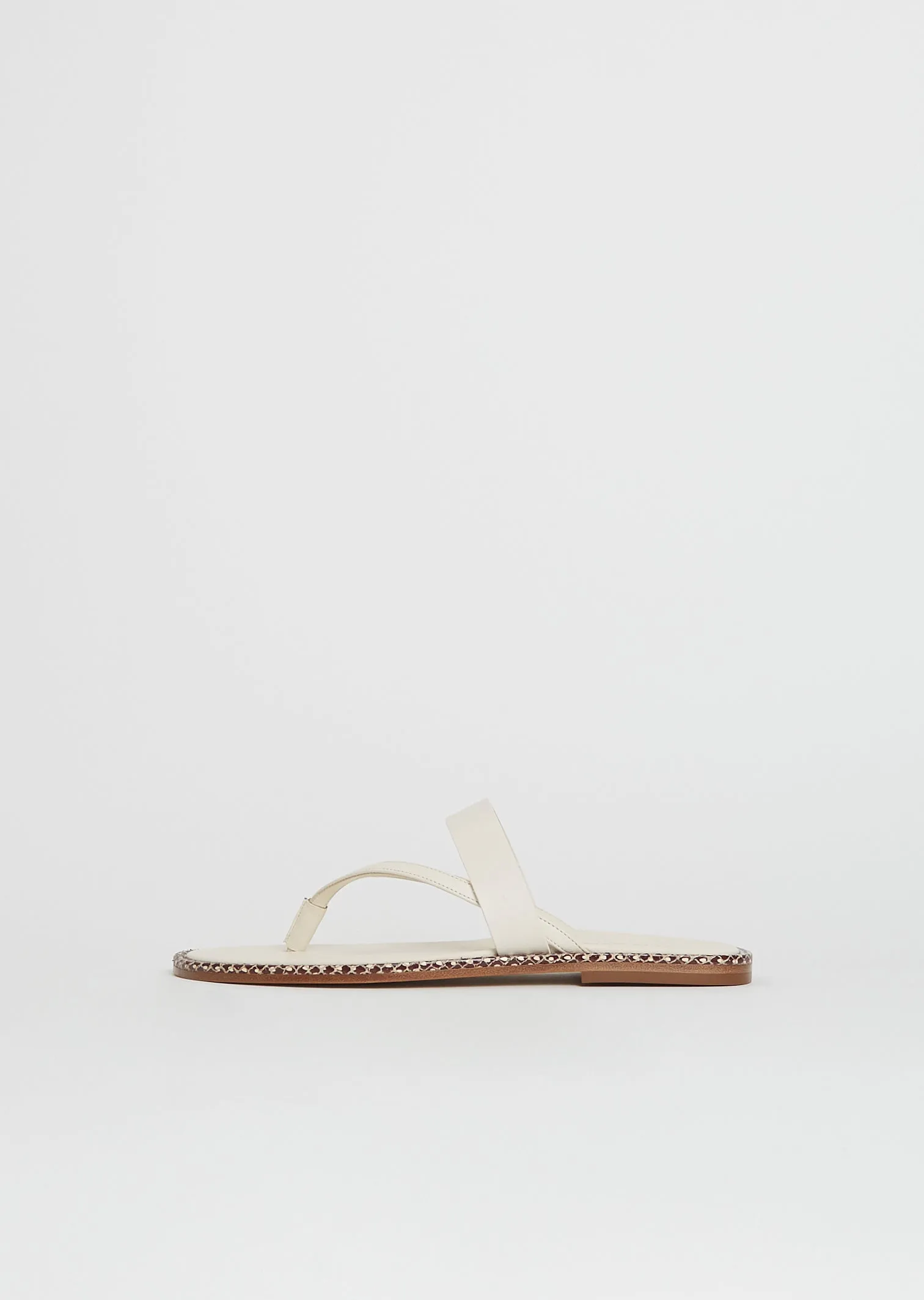 Double Strap Leather Sandal — White sold by La Garconne