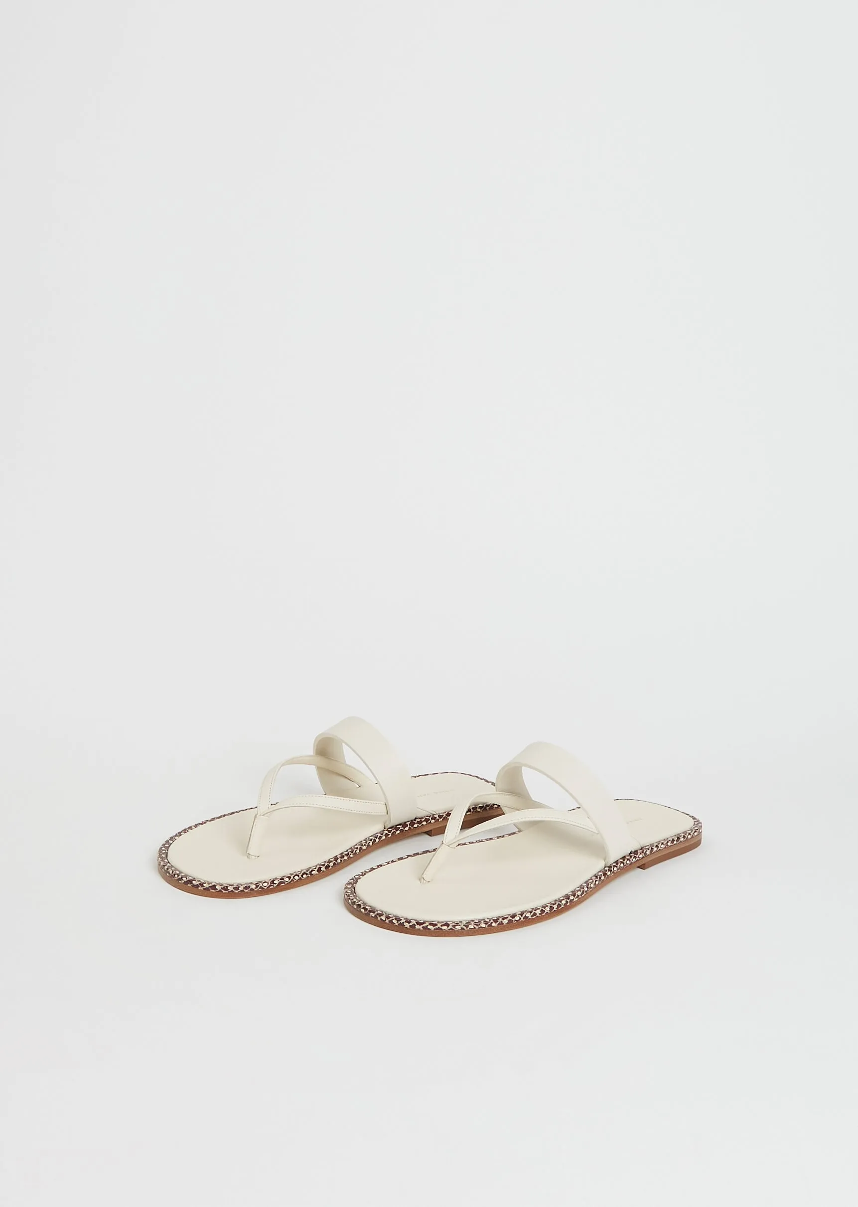 Double Strap Leather Sandal — White sold by La Garconne product image thumbnail 2