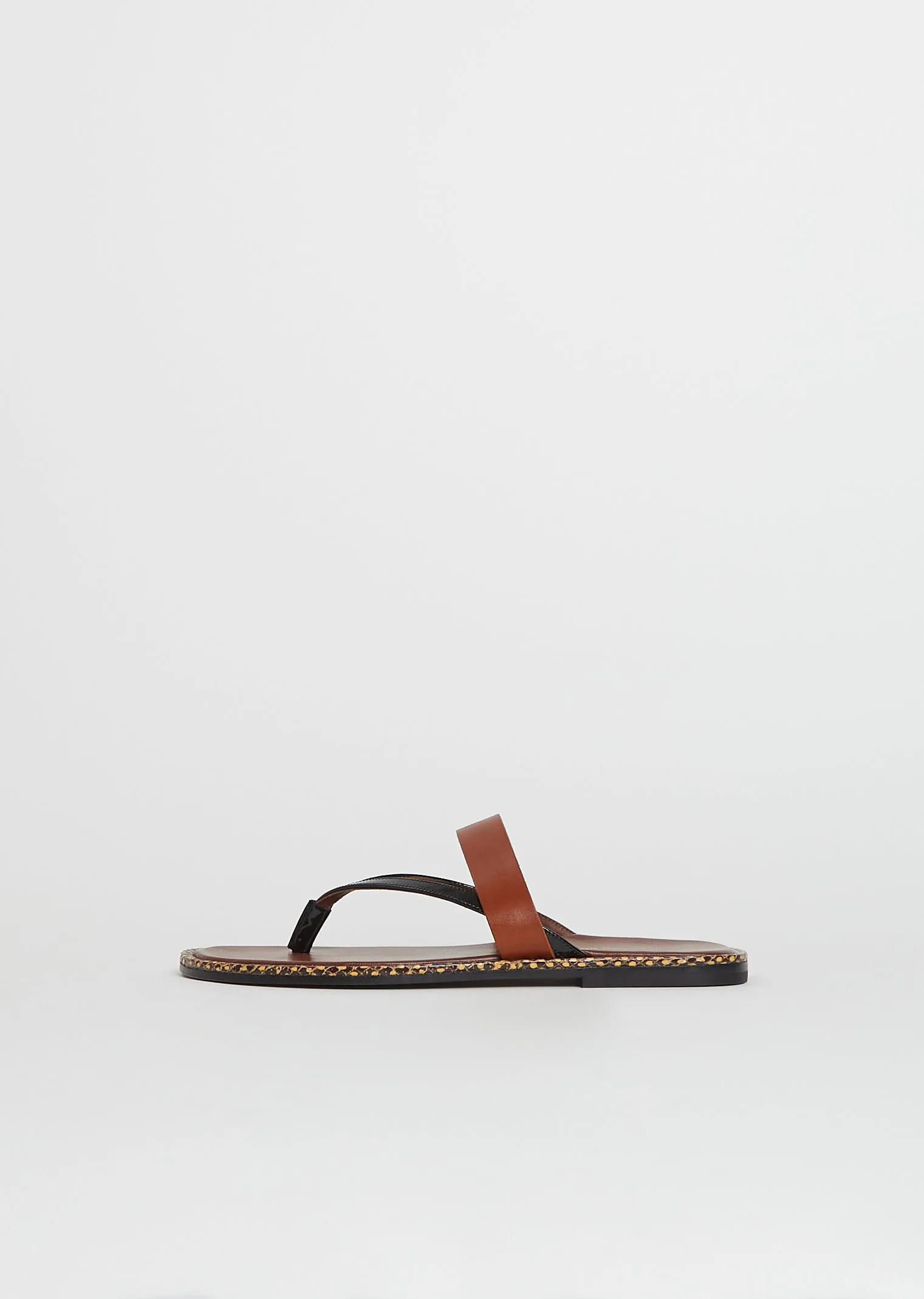 Double Strap Leather Sandal — Brown sold by La Garconne