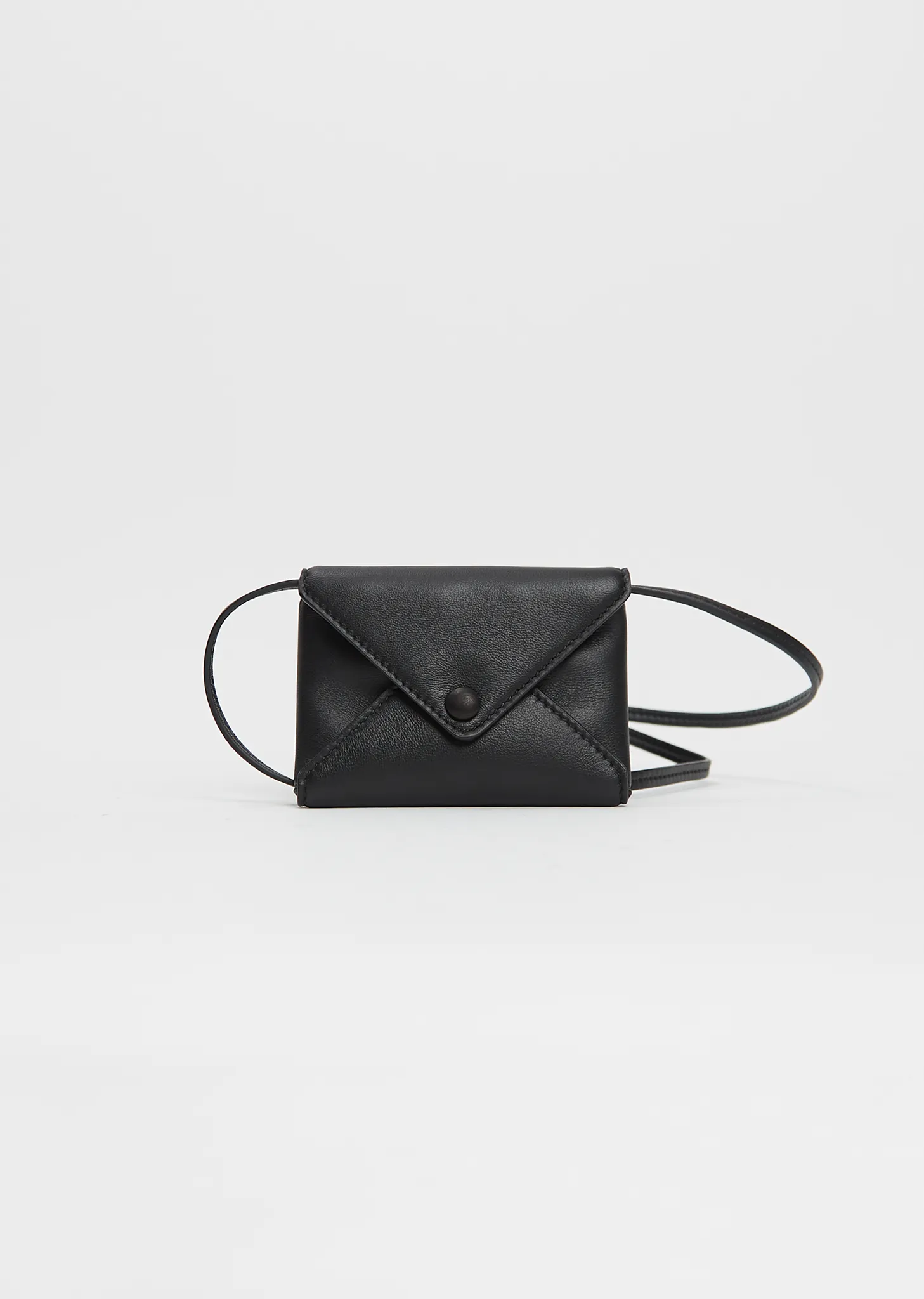 Mini Leather Envelope — Black sold by La Garconne