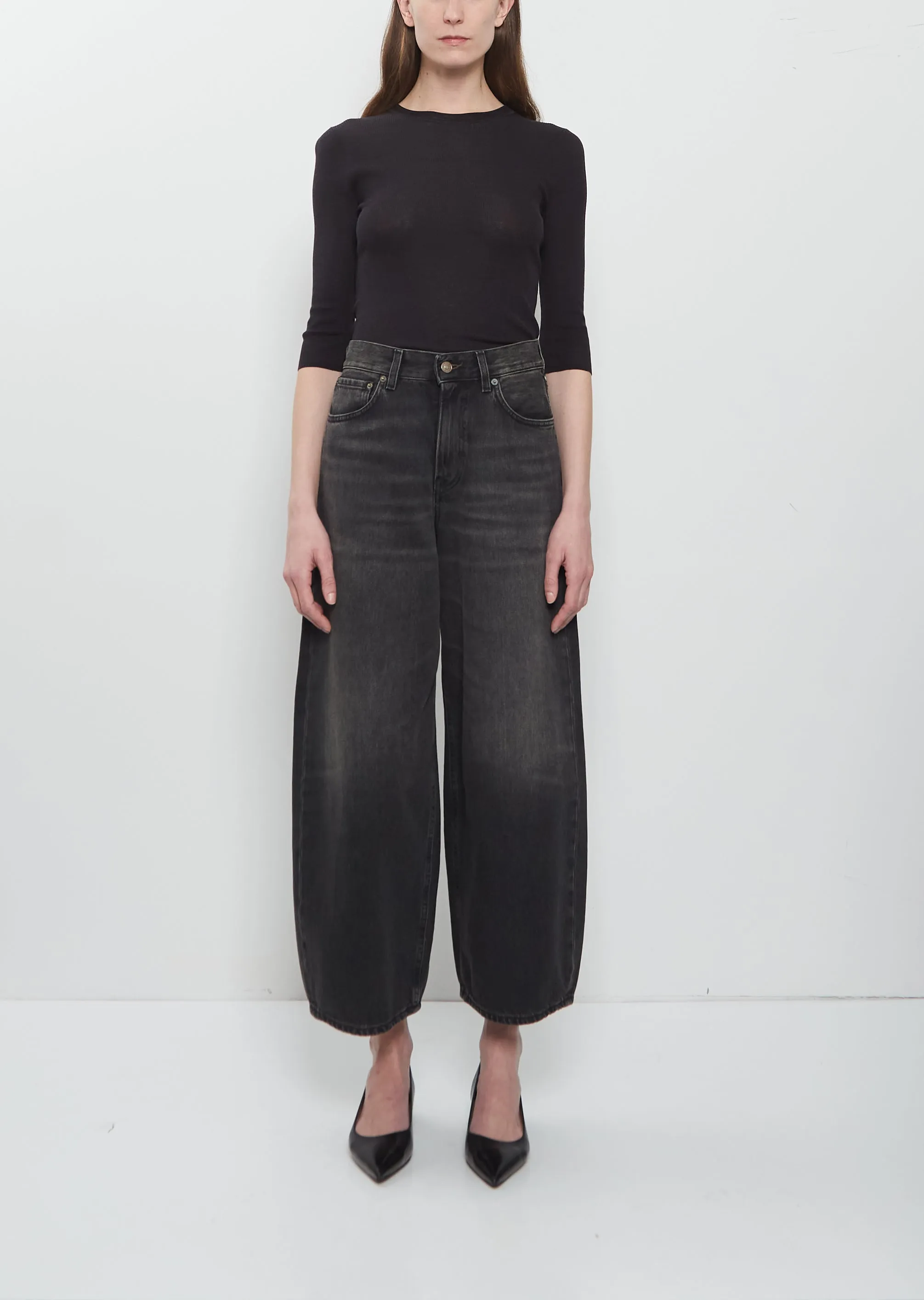 Cropped Roomy — Mineral Black sold by La Garconne