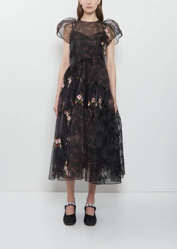 Sheer Patchwork Flounce Dress made by La Garconne