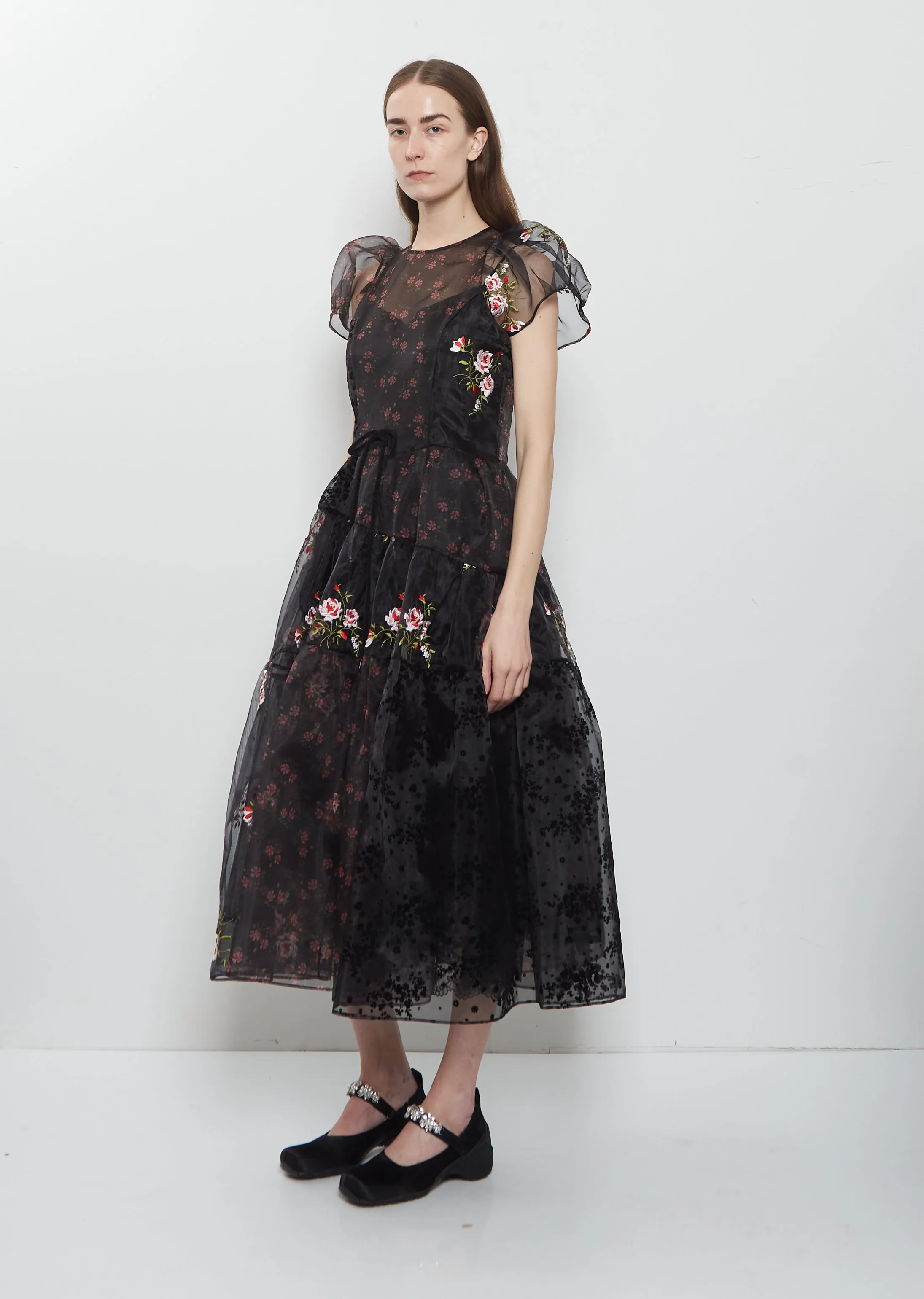 Sheer Patchwork Flounce Dress sold by La Garconne product image thumbnail 4