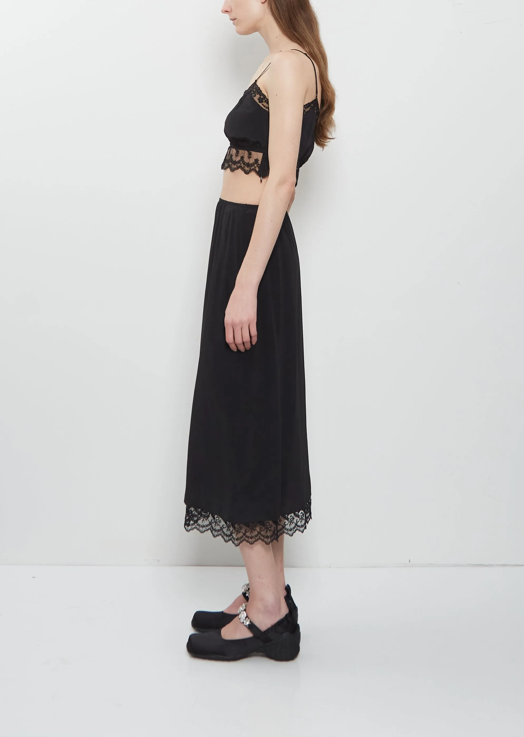 Lace Trim Negligee Bralette — Black sold by La Garconne product image thumbnail 2