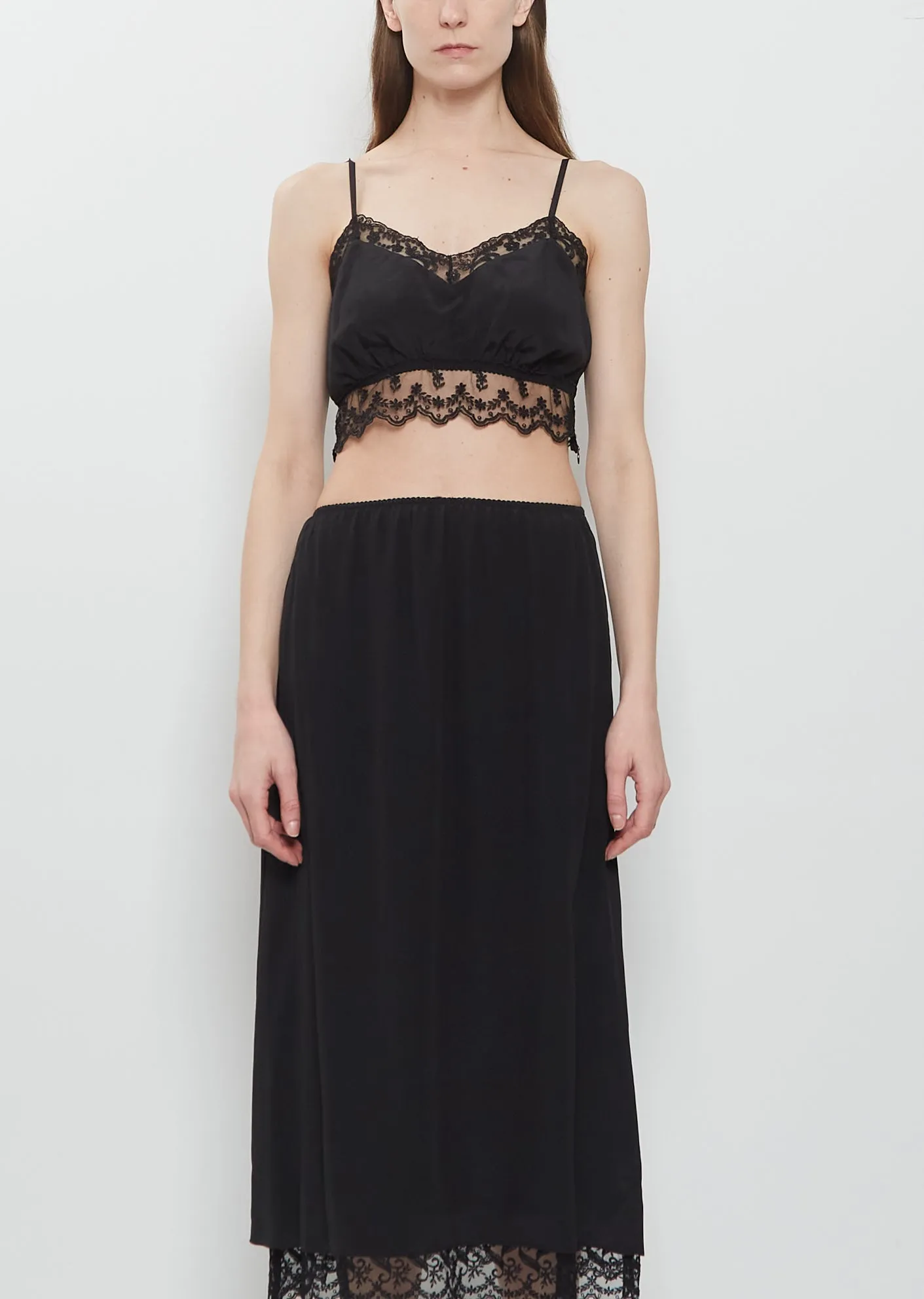 Lace Trim Negligee Bralette — Black sold by La Garconne