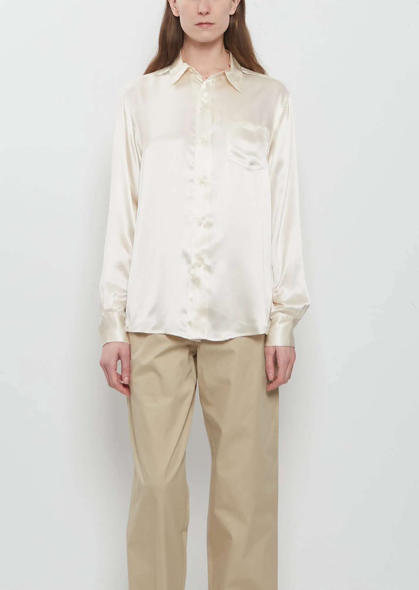 Pablo Unlined Fluid Silk Shirt sold by La Garconne