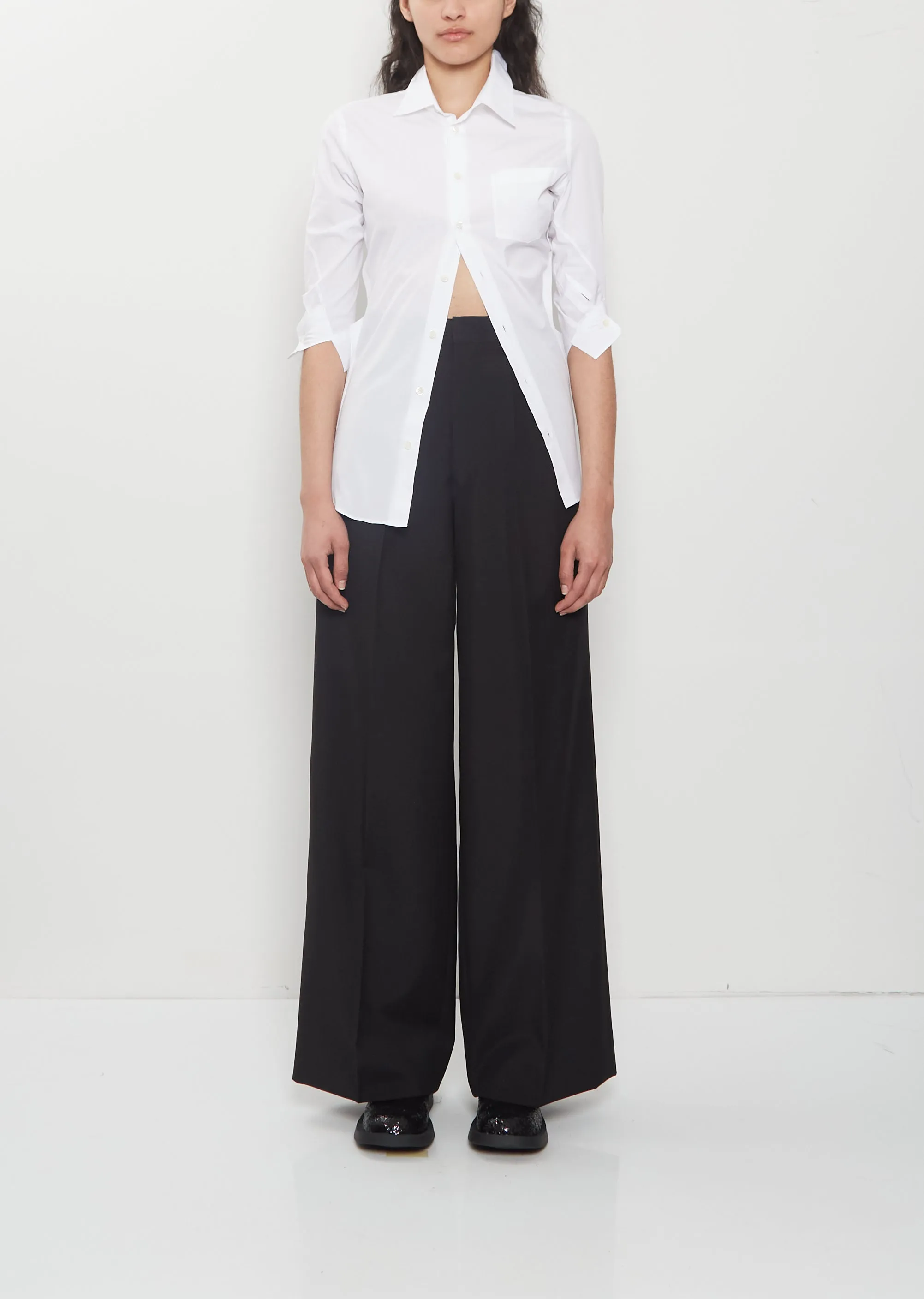 Technical Wool Pleated Pant sold by La Garconne