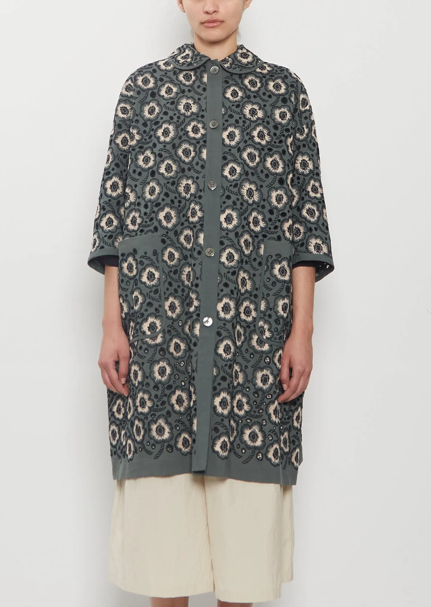 Candy Flower Linen Coat sold by La Garconne