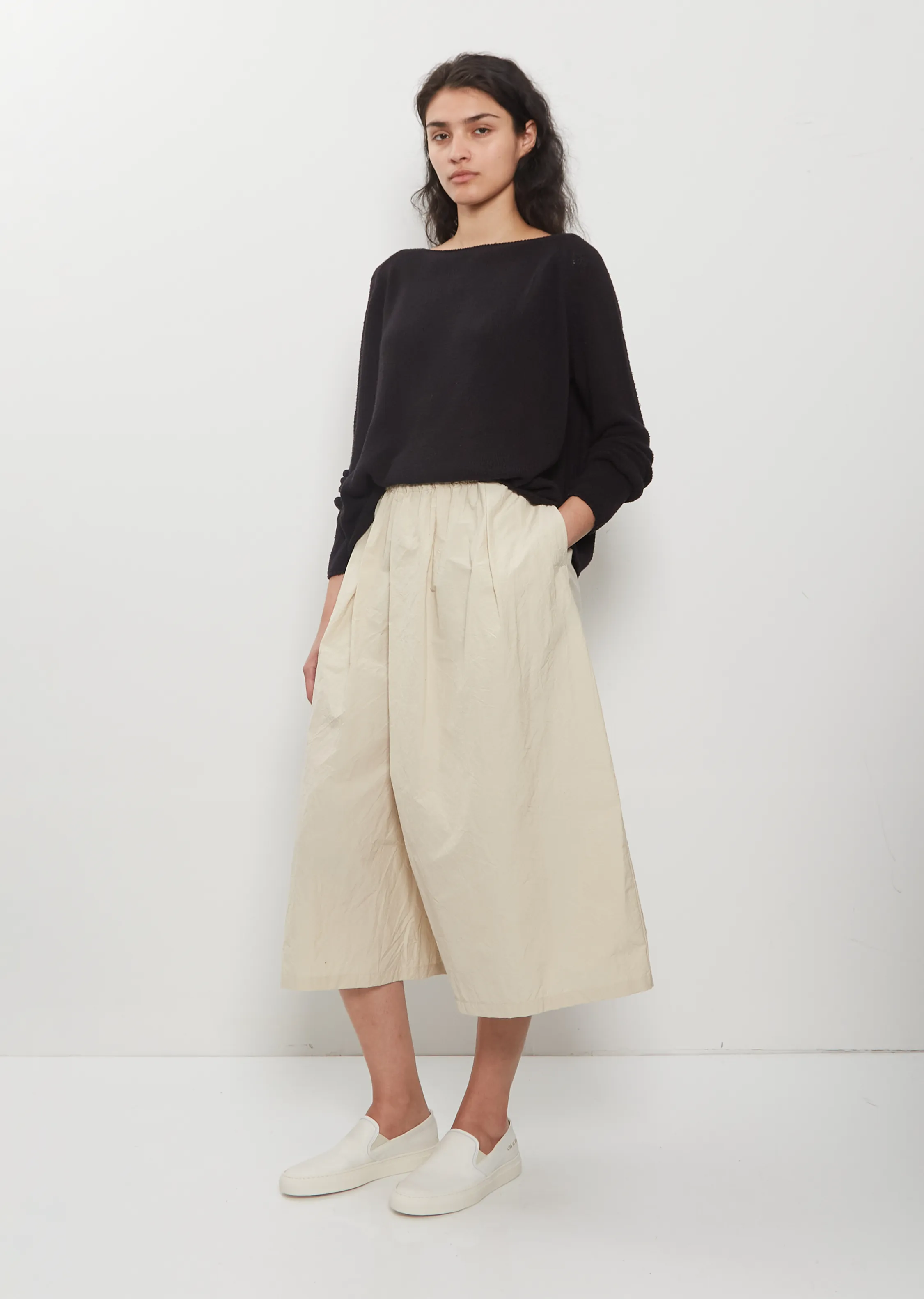 Technical Cotton Wide Trousers — Cappuccino sold by La Garconne product image thumbnail 4