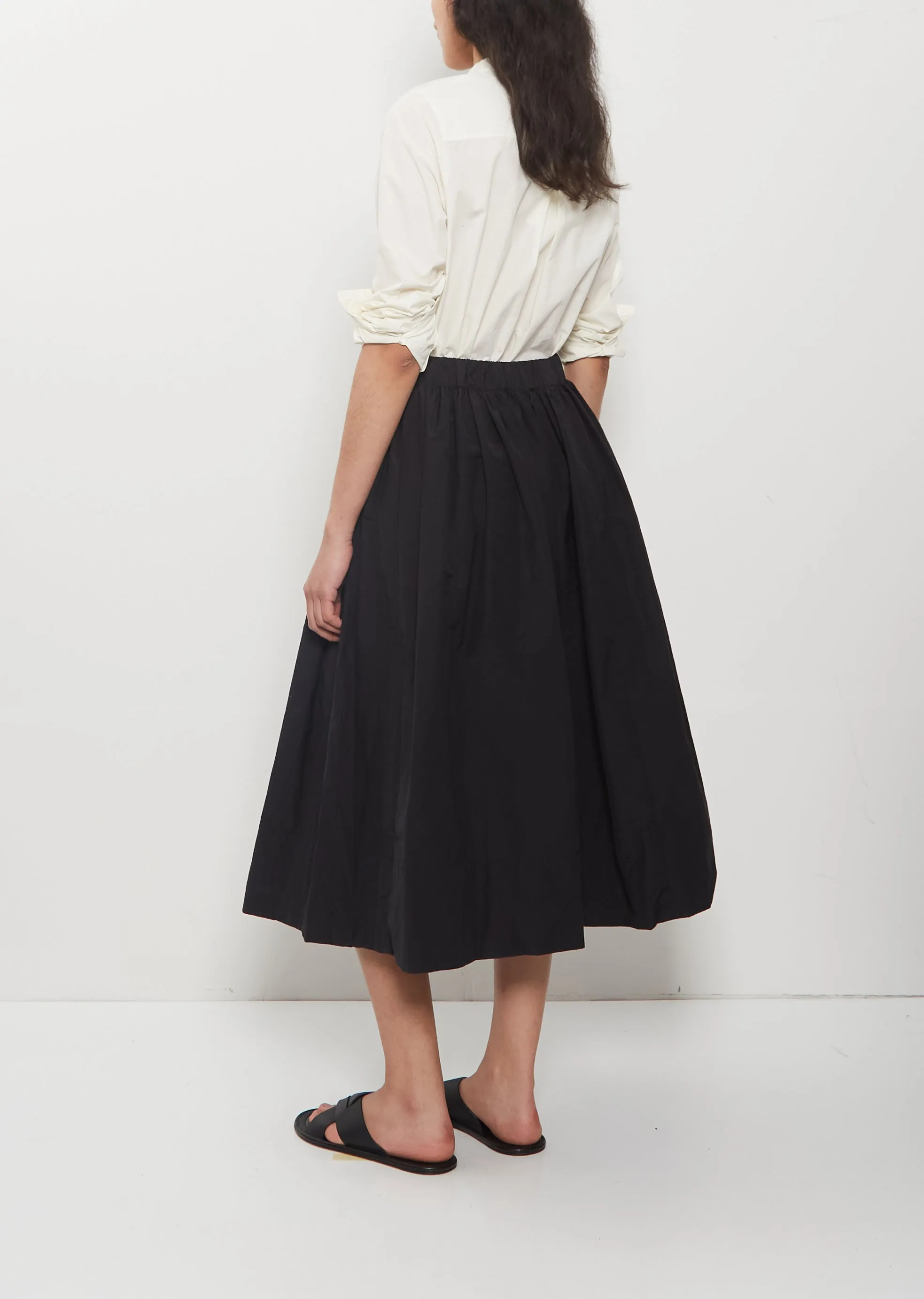 Technical Poplin Gathered Skirt — Black sold by La Garconne product image thumbnail 3