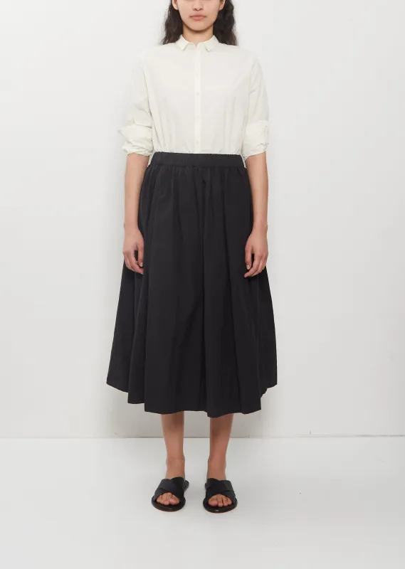 Technical Poplin Gathered Skirt — Black made by A Punto B