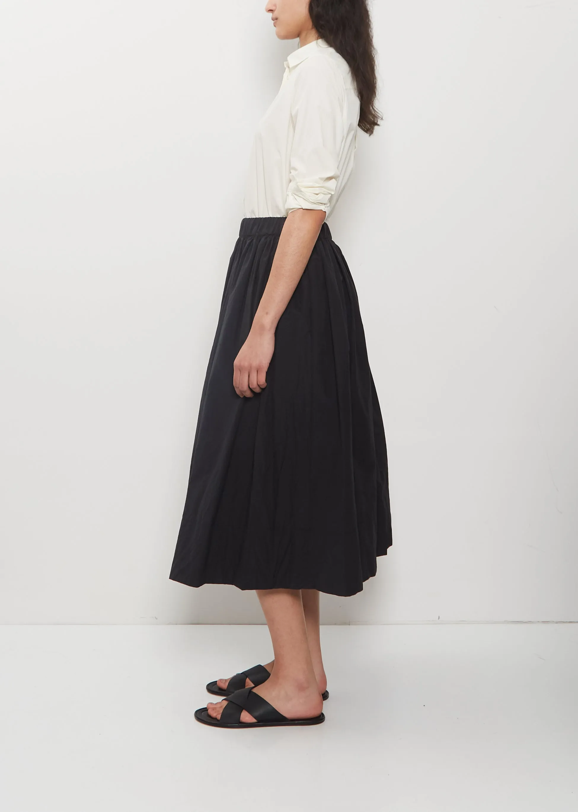 Technical Poplin Gathered Skirt — Black sold by La Garconne product image thumbnail 2